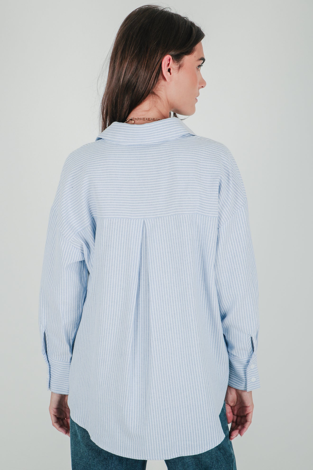 Ριγέ πουκάμισο από μείγμα βαμβακιού