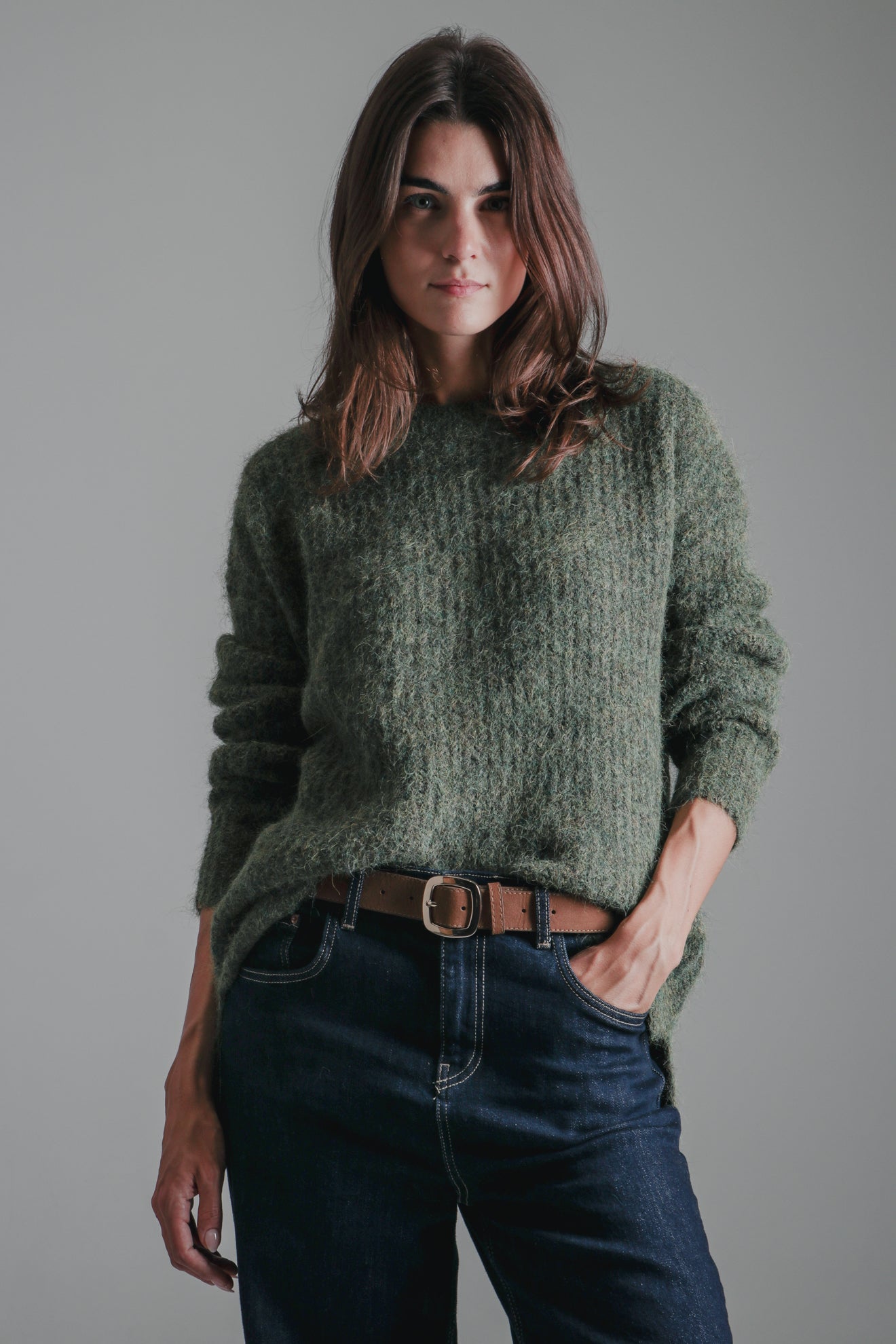 Πλεκτό μάλλινο πουλόβερ oversized