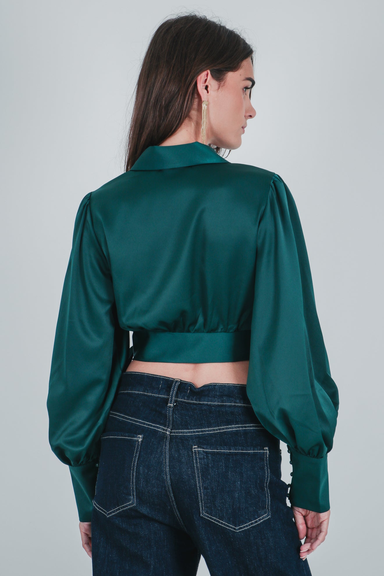 Σατινέ κρουαζέ μπλούζα