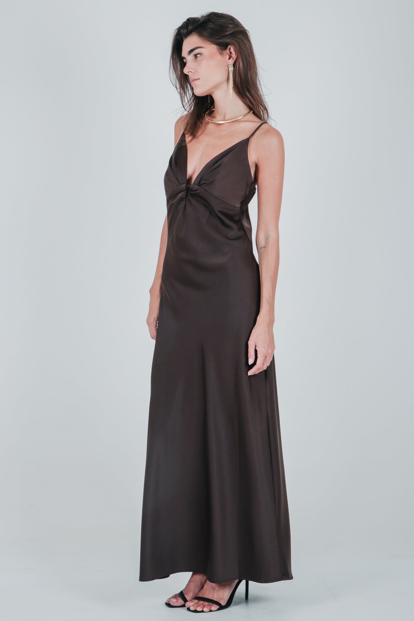 Φόρεμα σατέν μάξι