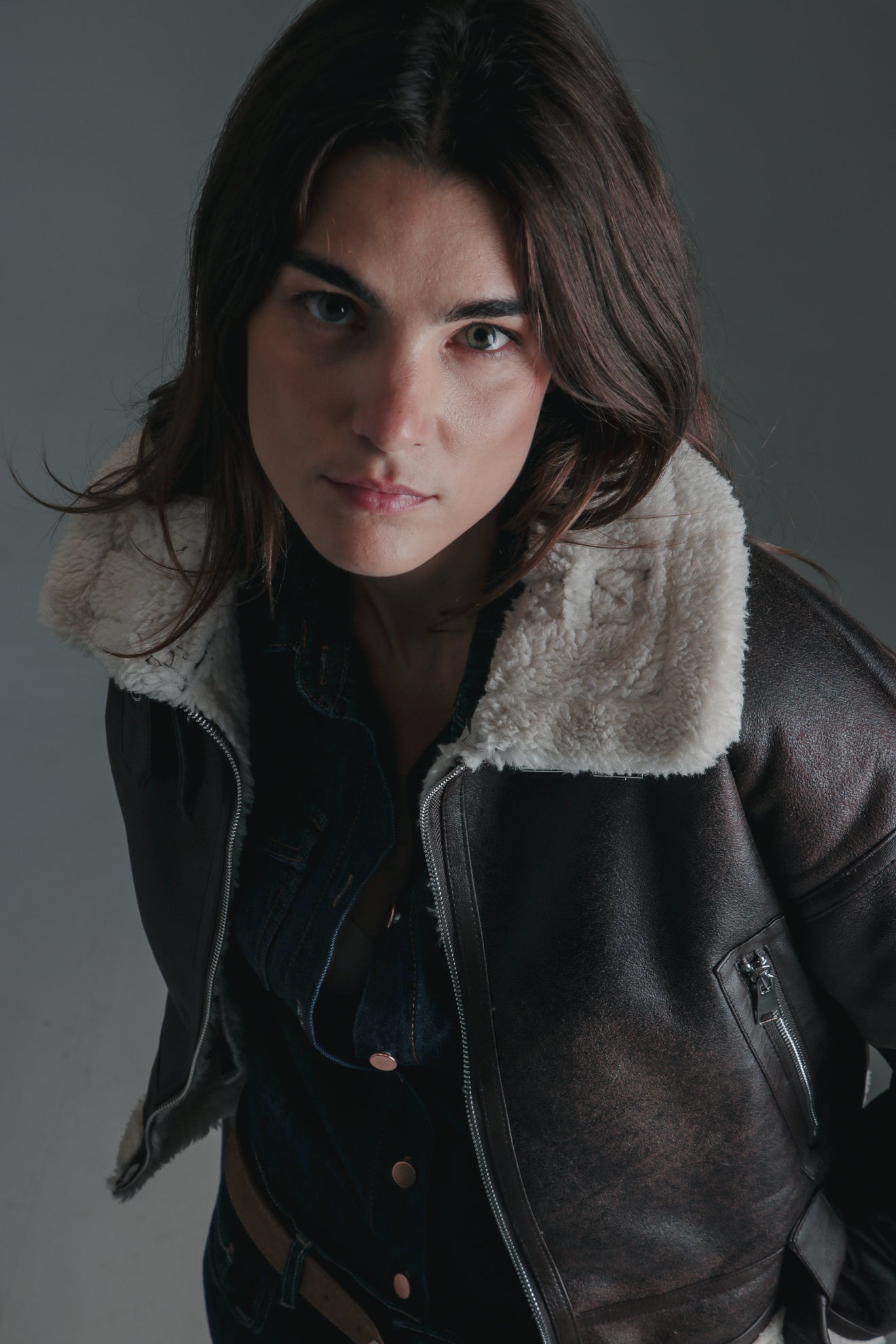 Κοντό μπουφάν με συνθετικό μαλλί προβάτου