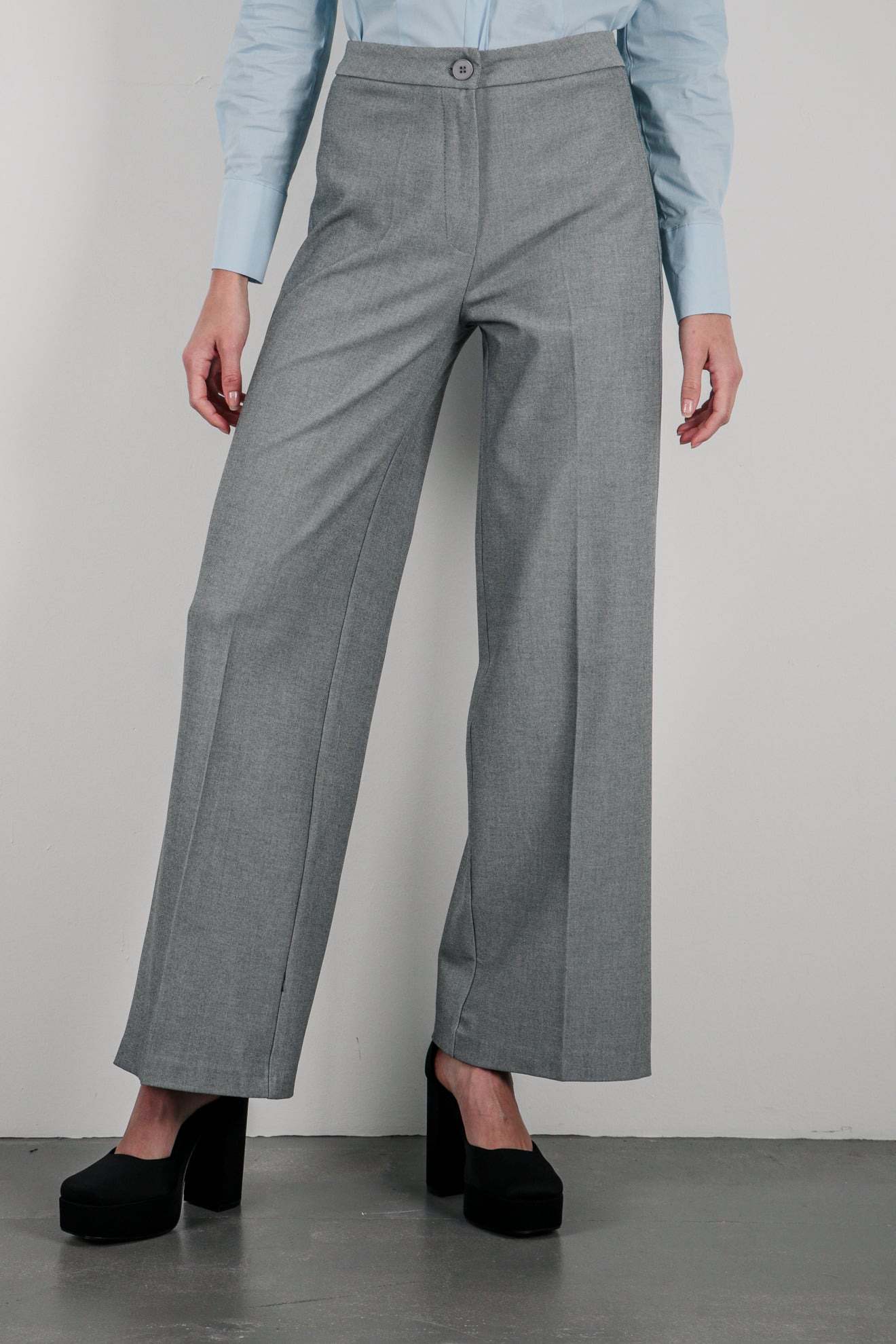 Φαρδύ παντελόνι με σχέδιο ύφανσης