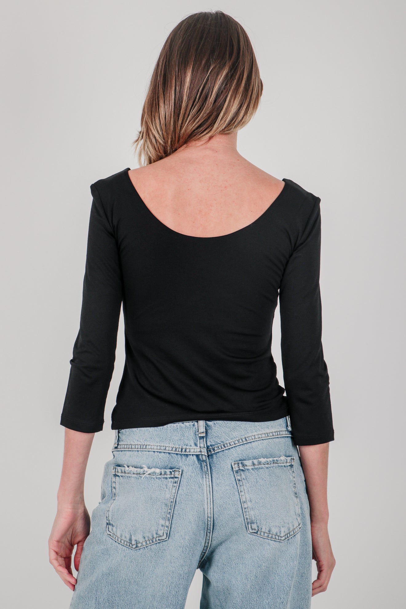 Μπλούζα basic με μανίκι 3/4