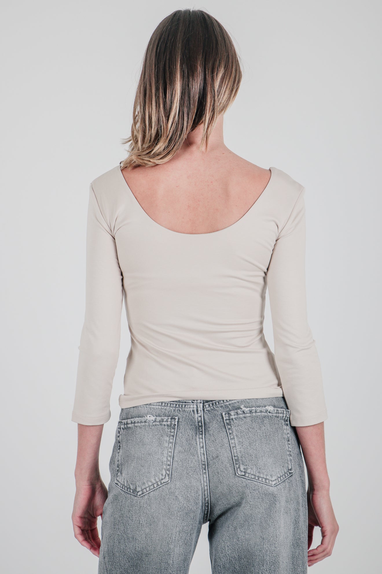 Μπλούζα basic με μανίκι 3/4