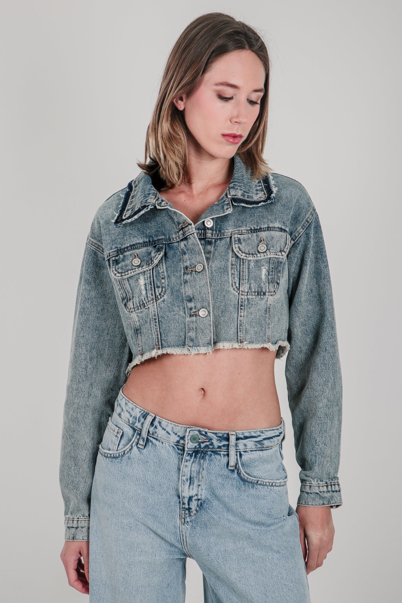 Μπουφάν ντένιμ cropped