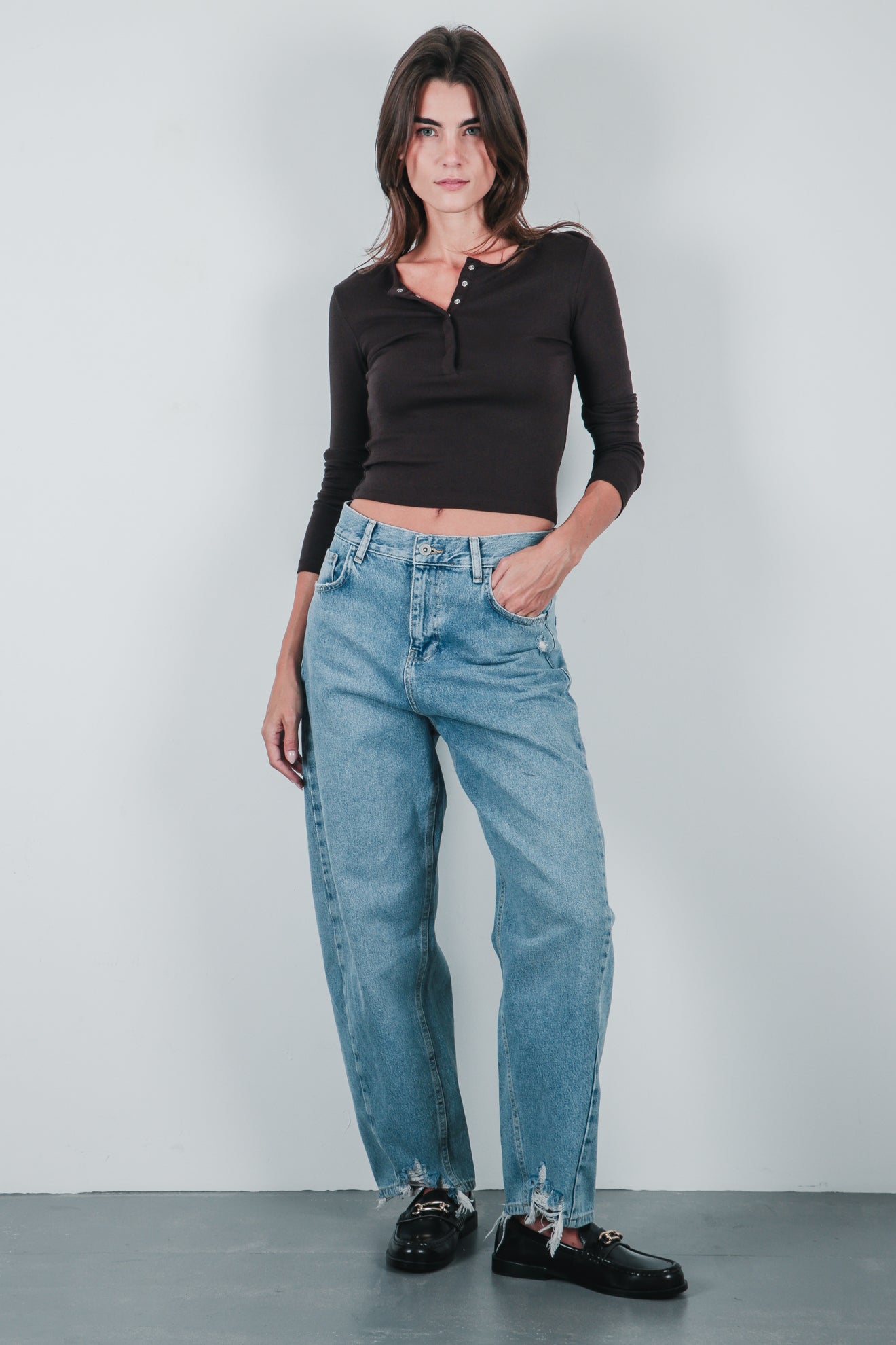 Μπλούζα με βαμβάκι και κουμπιά