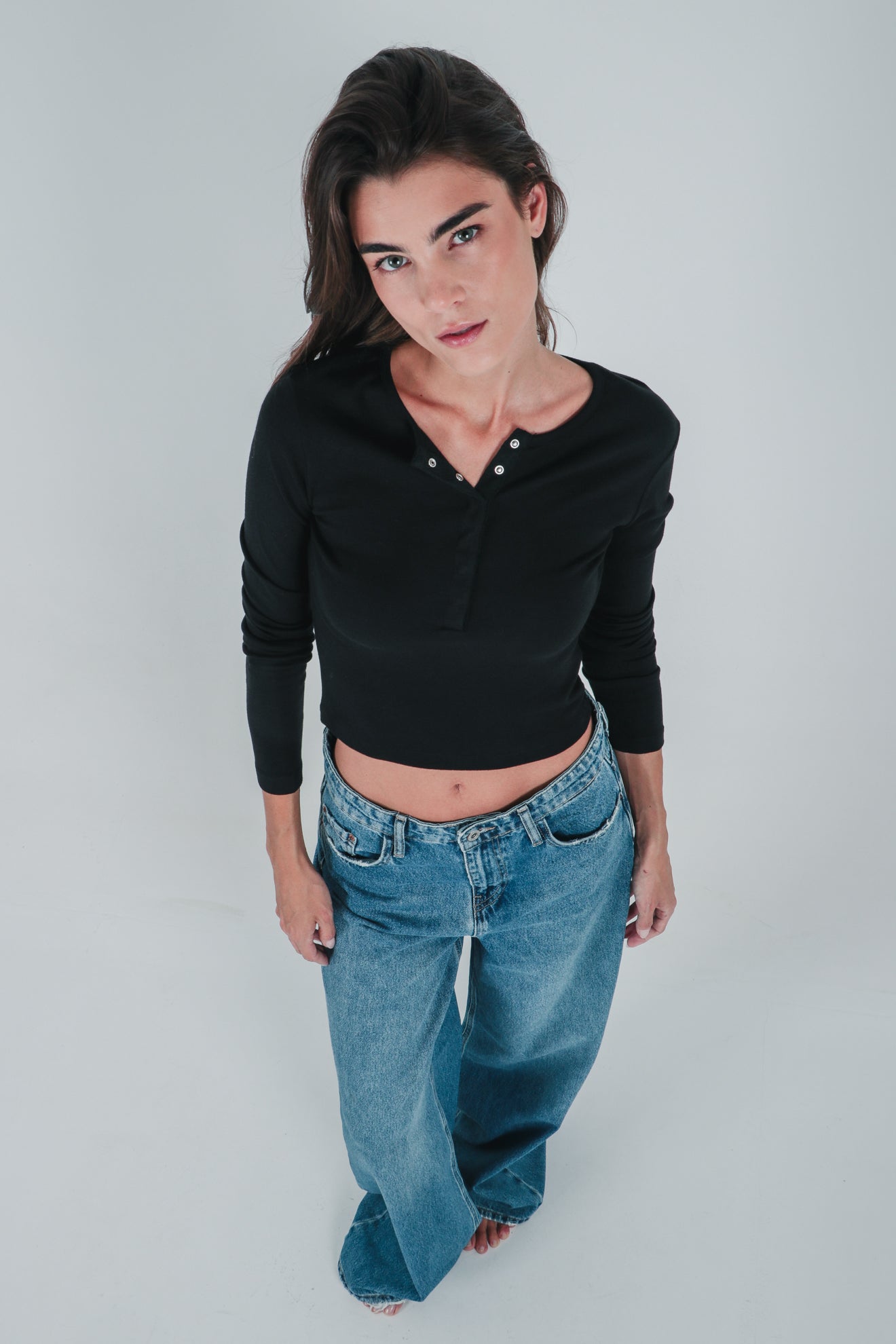 Μπλούζα με βαμβάκι και κουμπιά