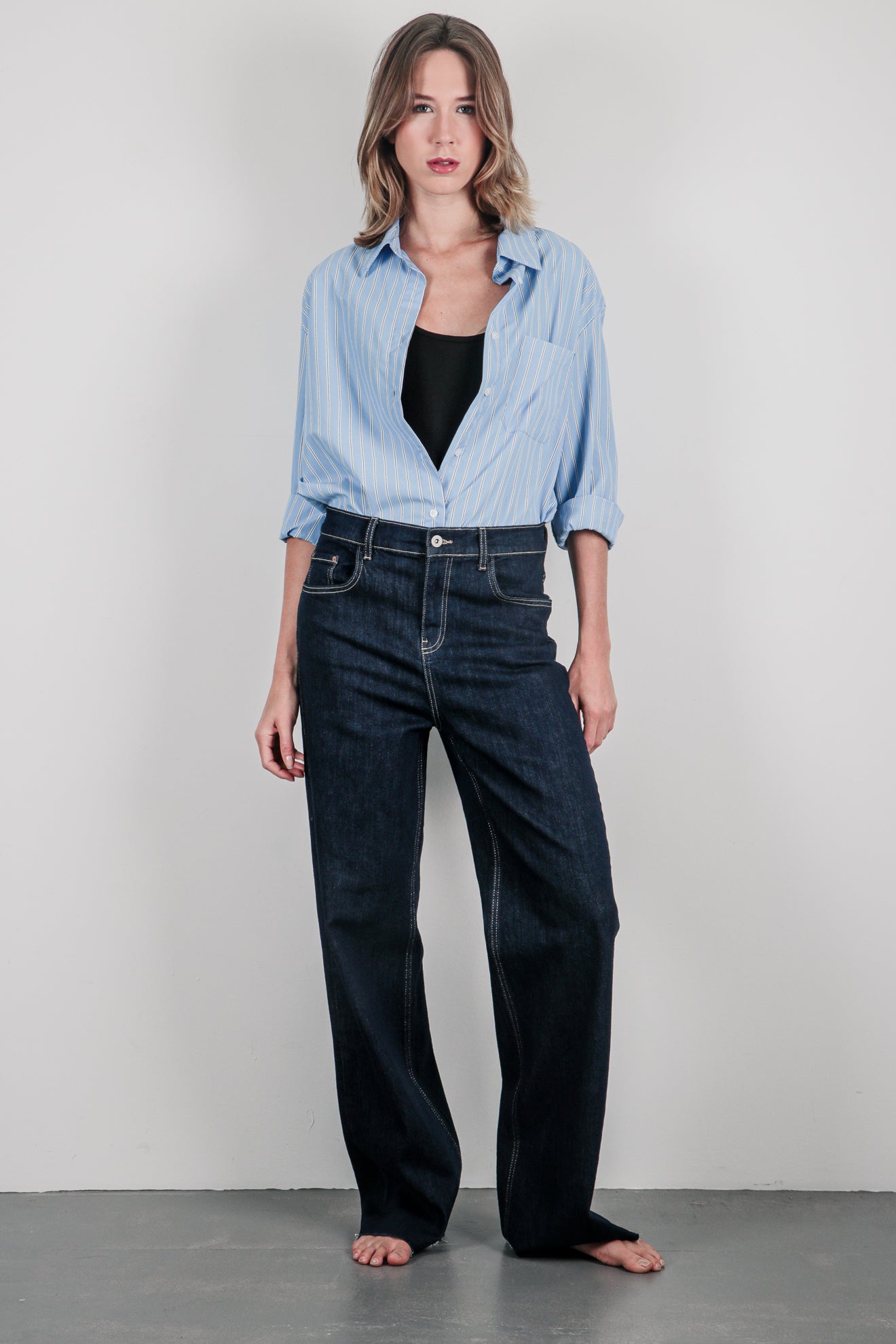 Ριγέ πουκάμισο oversize