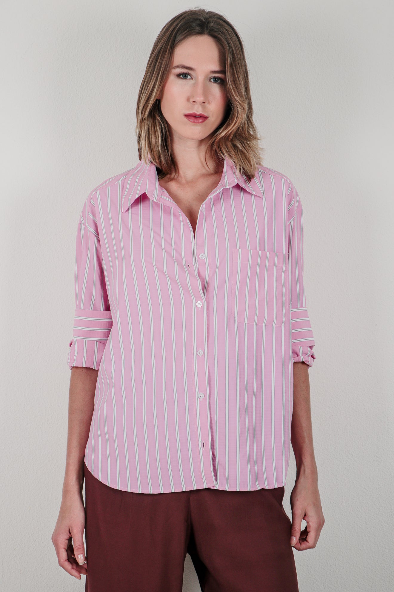 Ριγέ πουκάμισο oversize