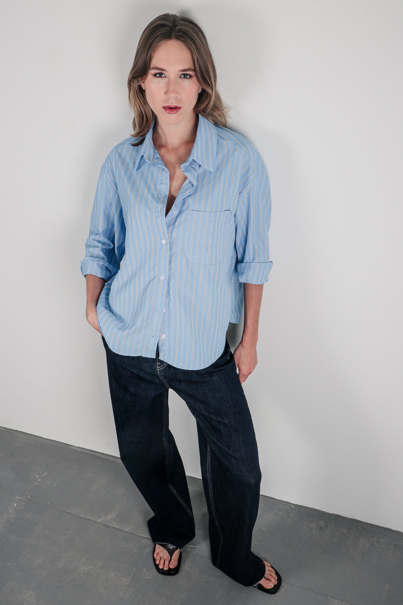 Ριγέ πουκάμισο oversize