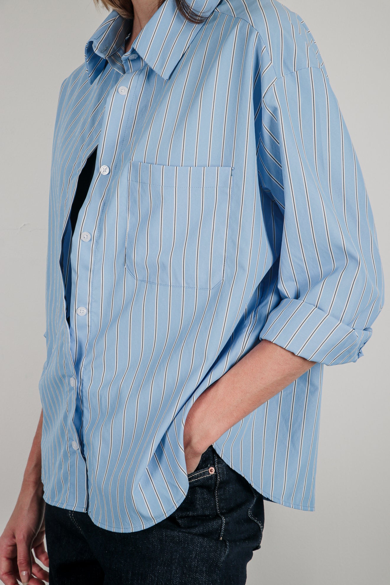 Ριγέ πουκάμισο oversize