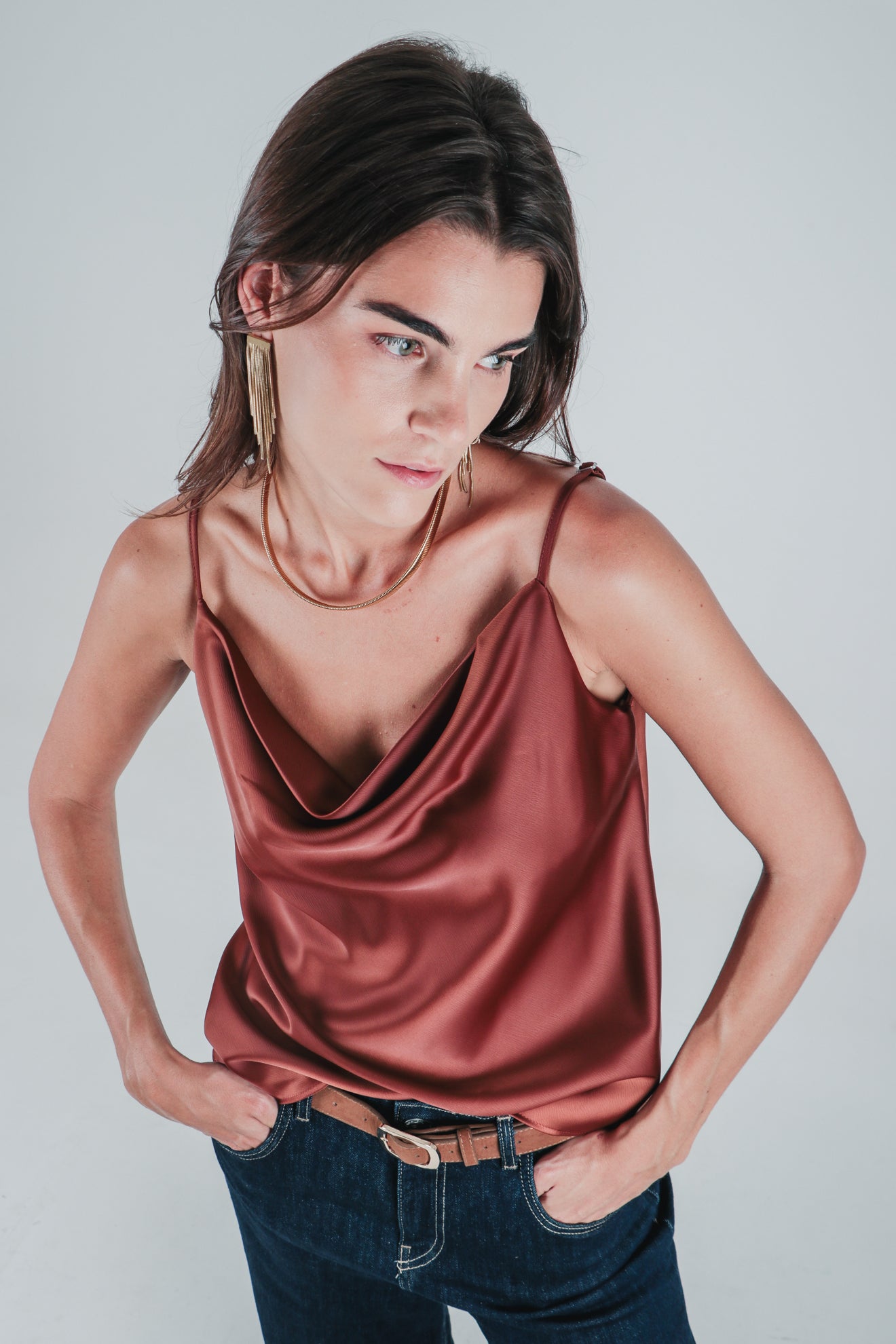 Σατινέ τοπ ντραπέ