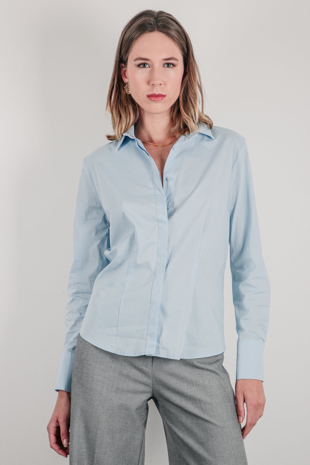 Μεσάτο πουκάμισο από ποπλίνα