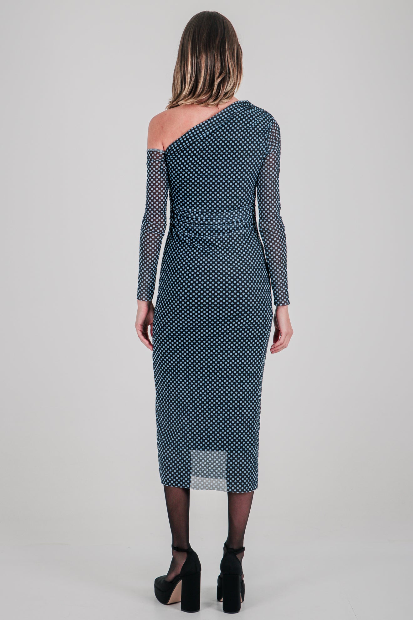 Μίντι πουά φόρεμα από τούλι