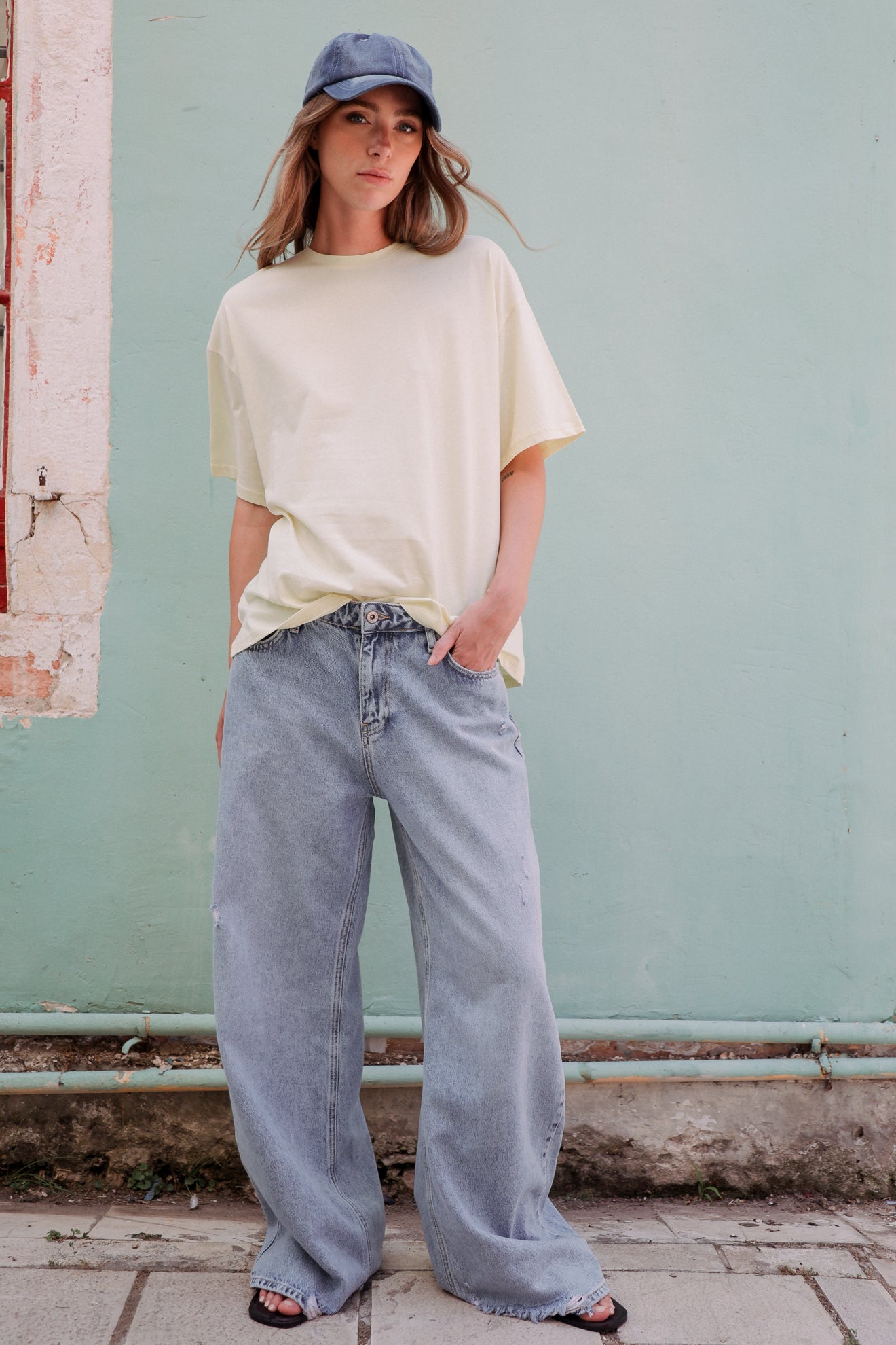 Βαμβακερή μπλούζα με κοντό μανίκι