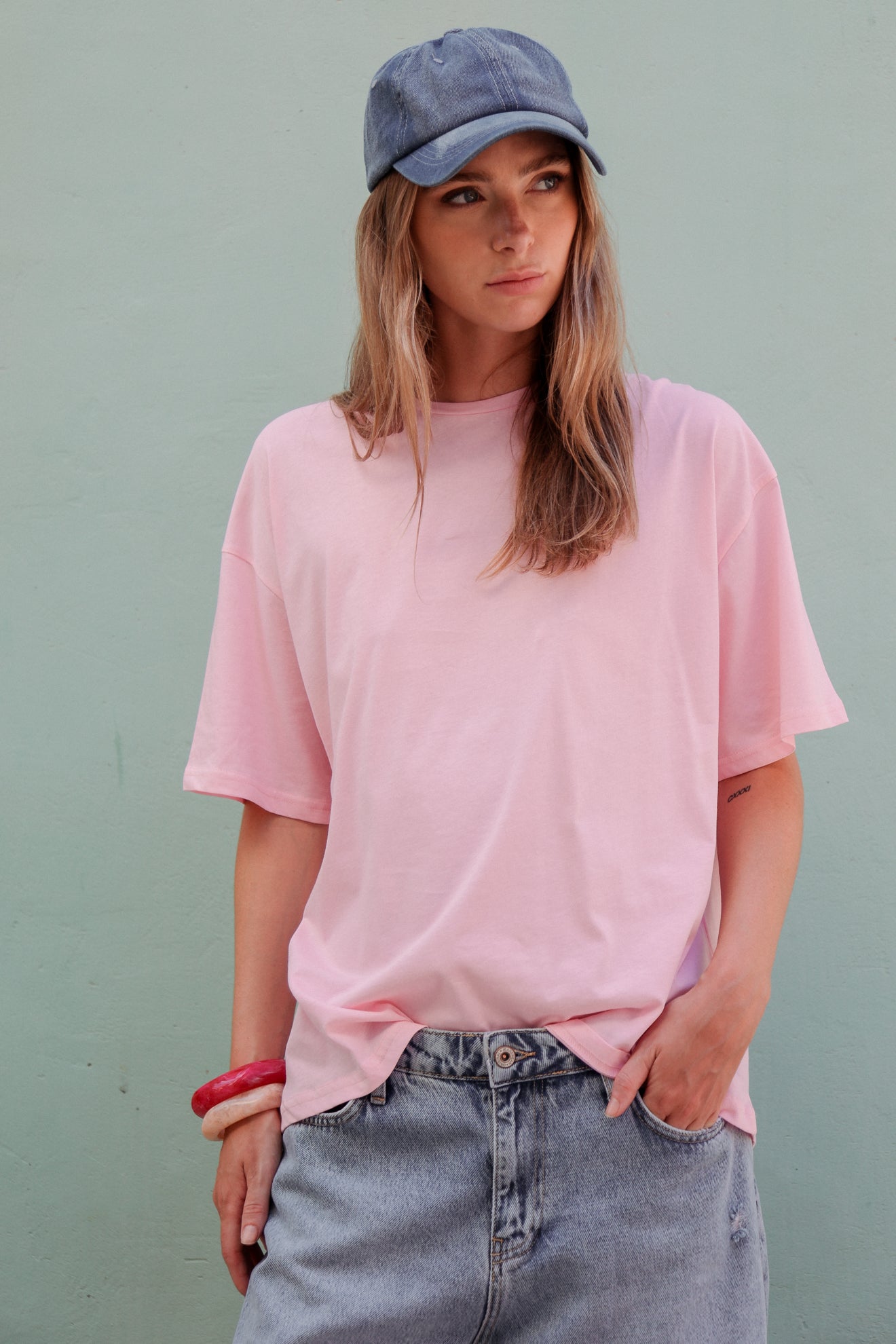 Βαμβακερή μπλούζα με κοντό μανίκι