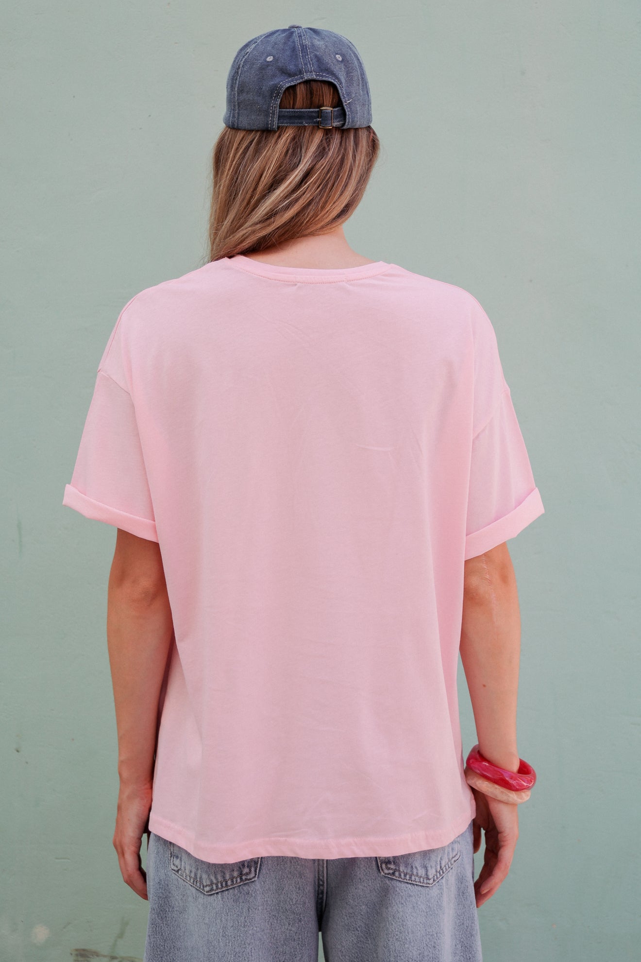 Βαμβακερή μπλούζα με κοντό μανίκι