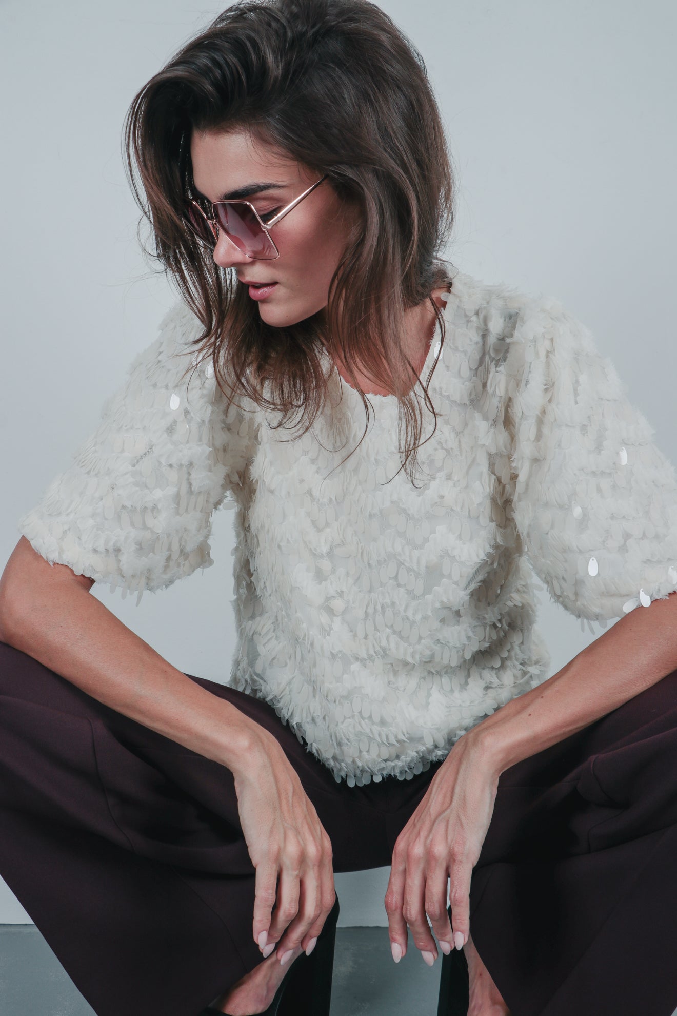 Τοπ από τούλι με πούλιες