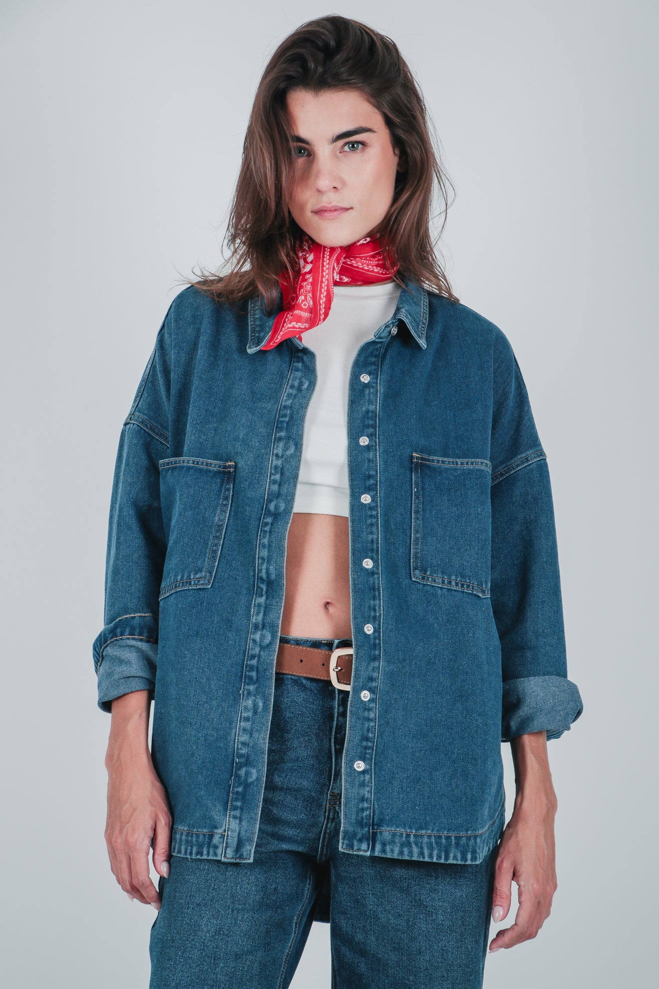 Πουκάμισο ντένιμ oversized