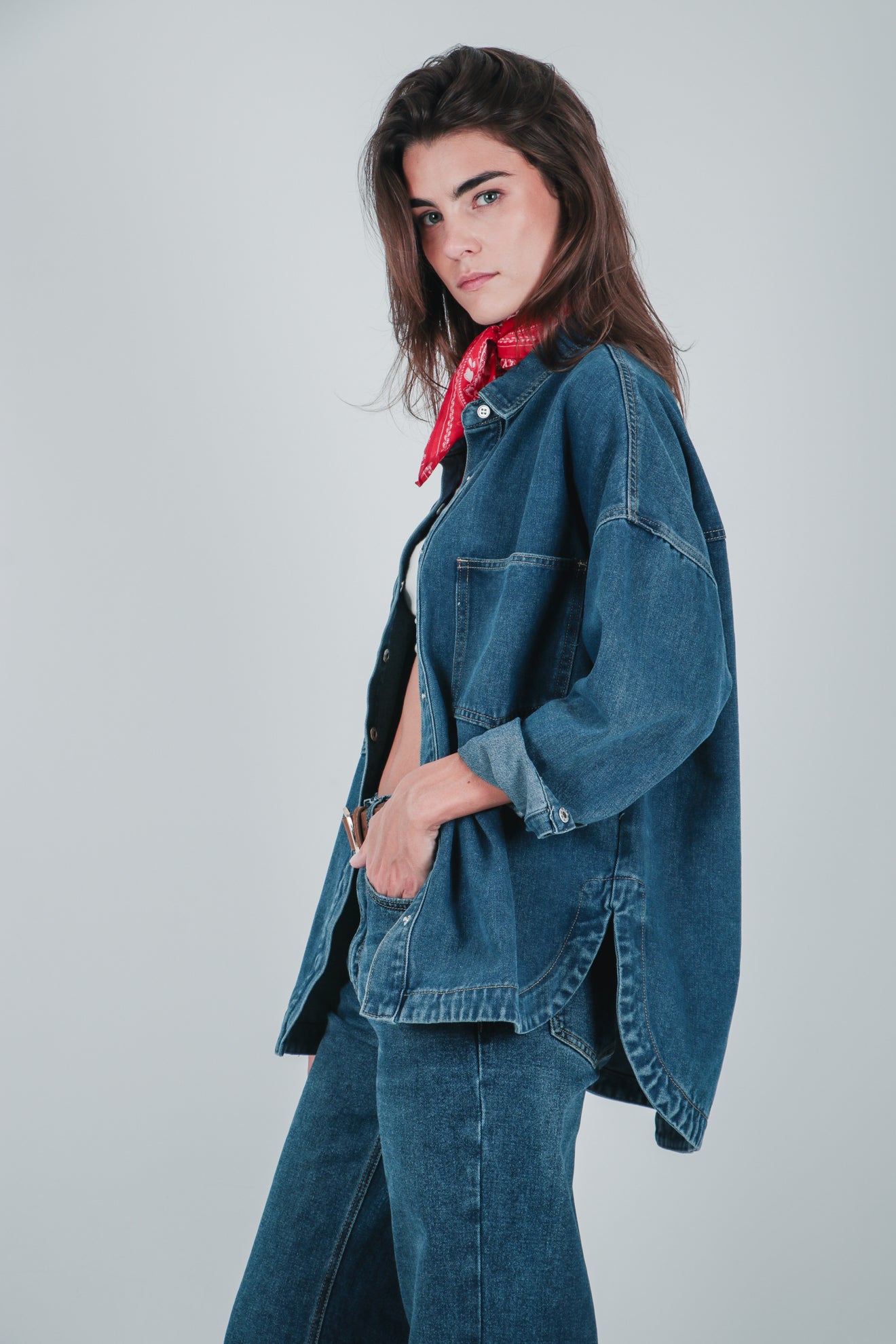 Πουκάμισο ντένιμ oversized