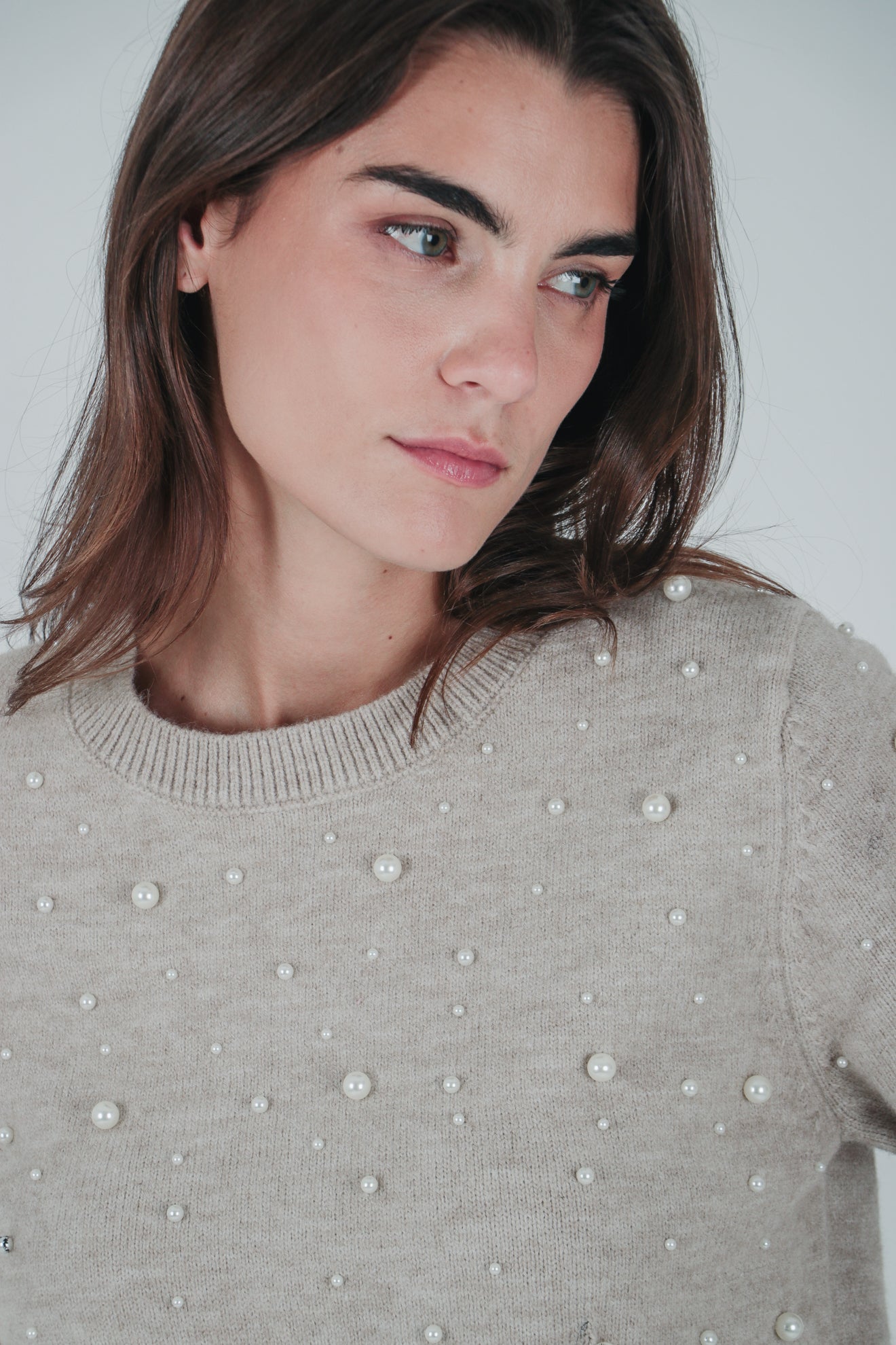 Πλεκτό τοπ με πέρλες