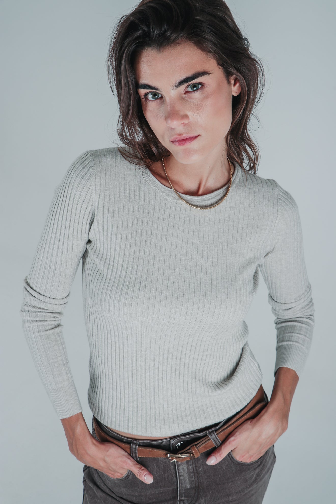 Πλεκτή μπλούζα ριπ