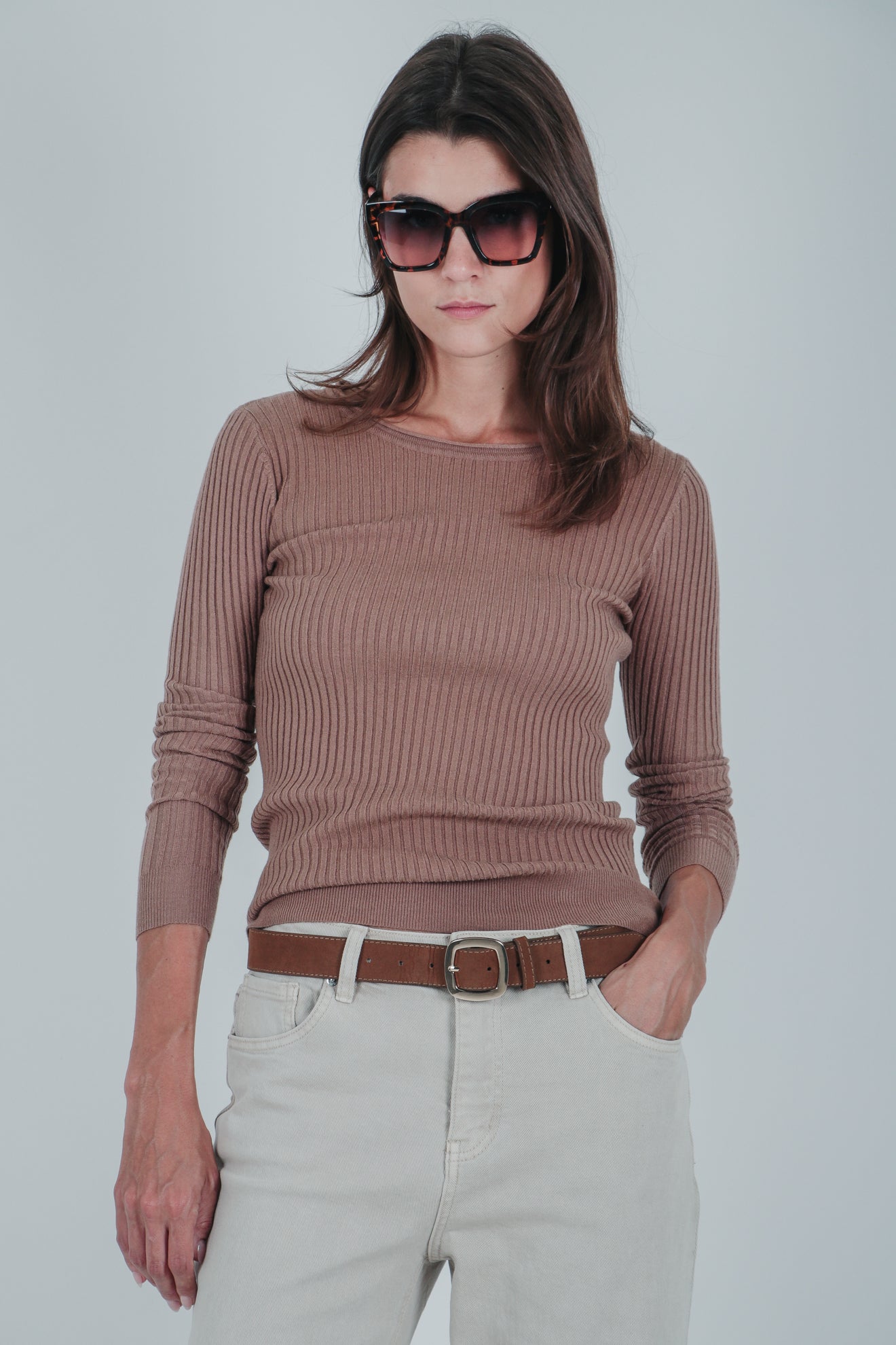 Πλεκτή μπλούζα ριπ