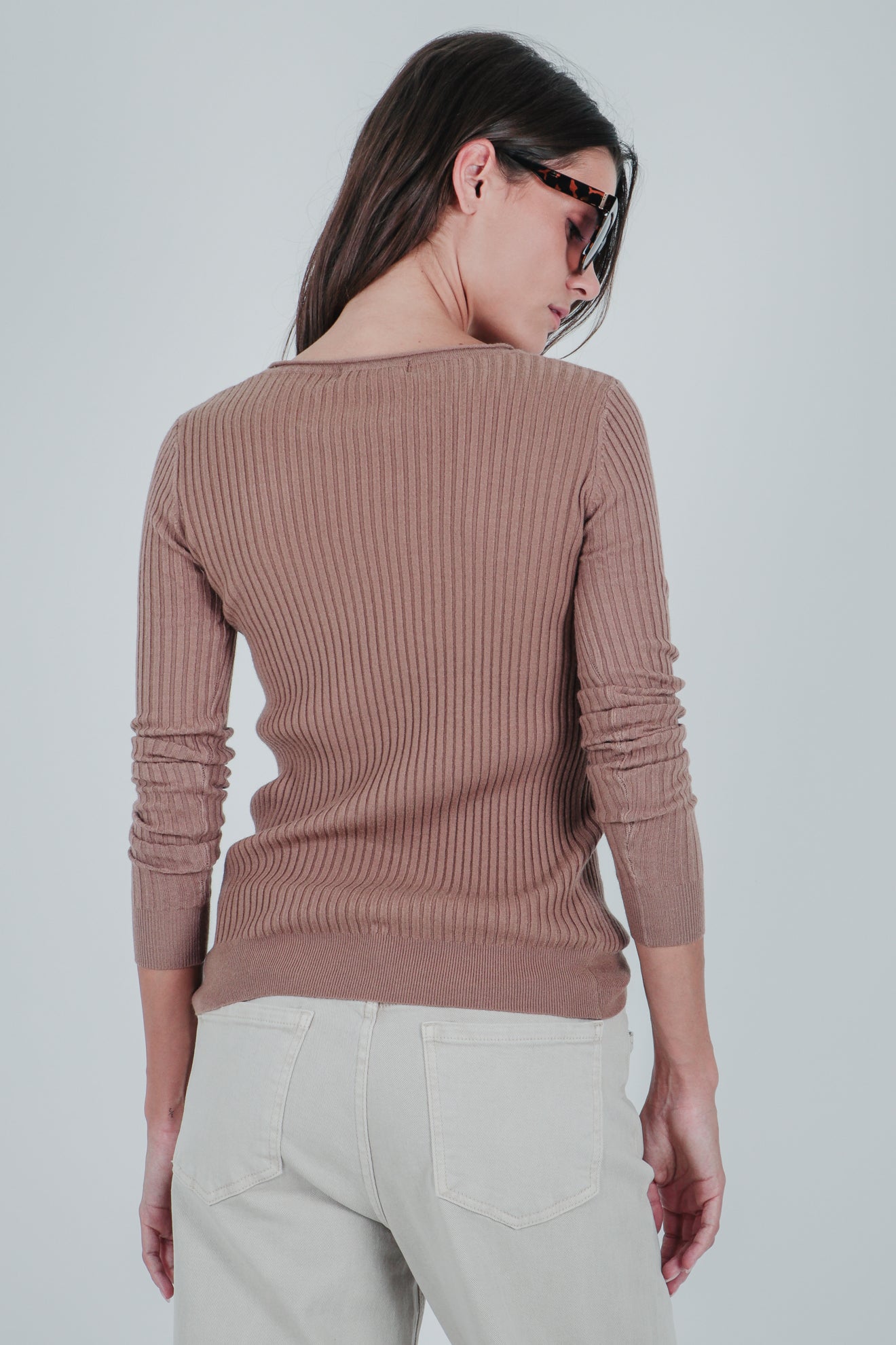 Πλεκτή μπλούζα ριπ