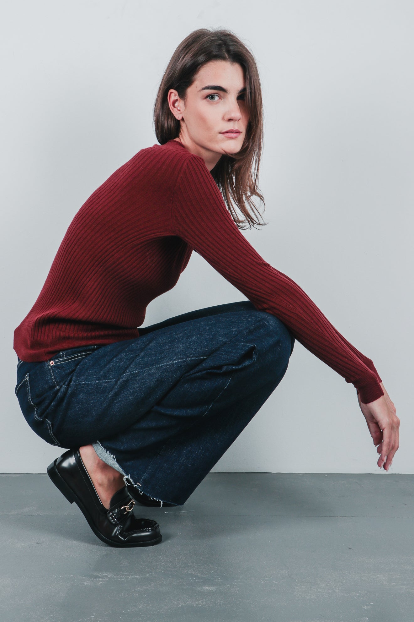 Πλεκτή μπλούζα ριπ