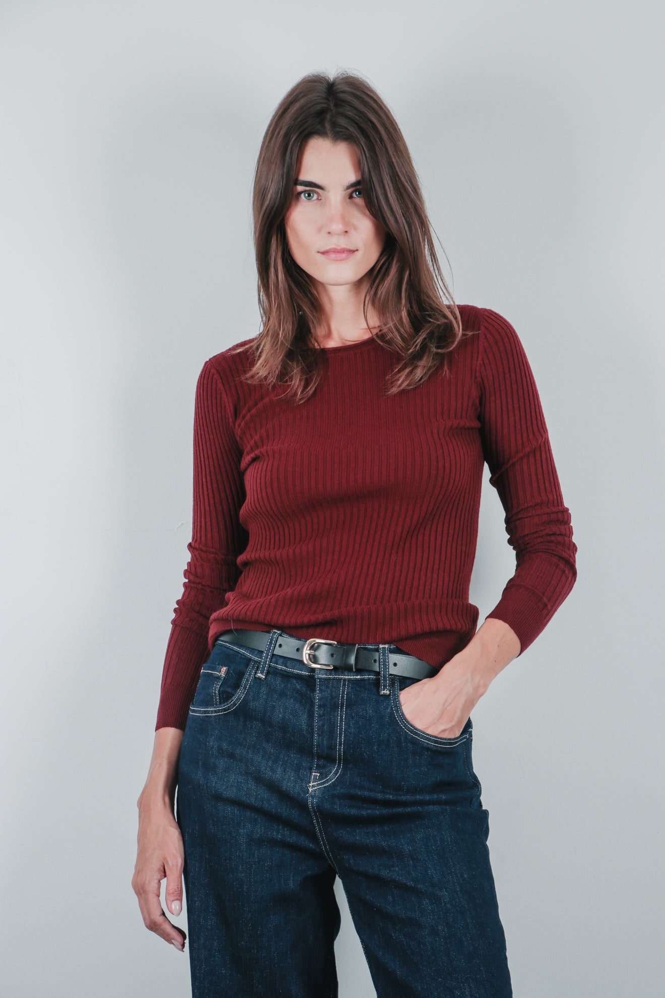 Πλεκτή μπλούζα ριπ