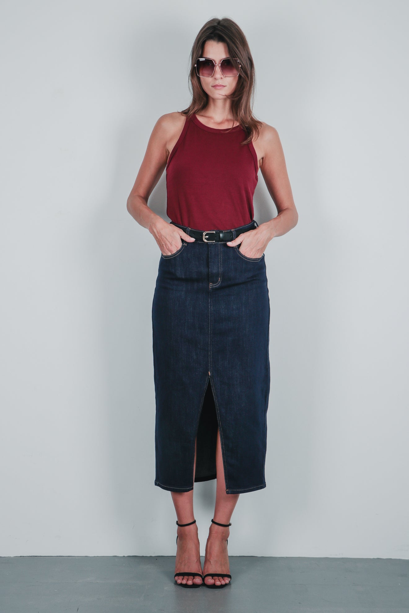 Φούστα ντένιμ με άνοιγμα