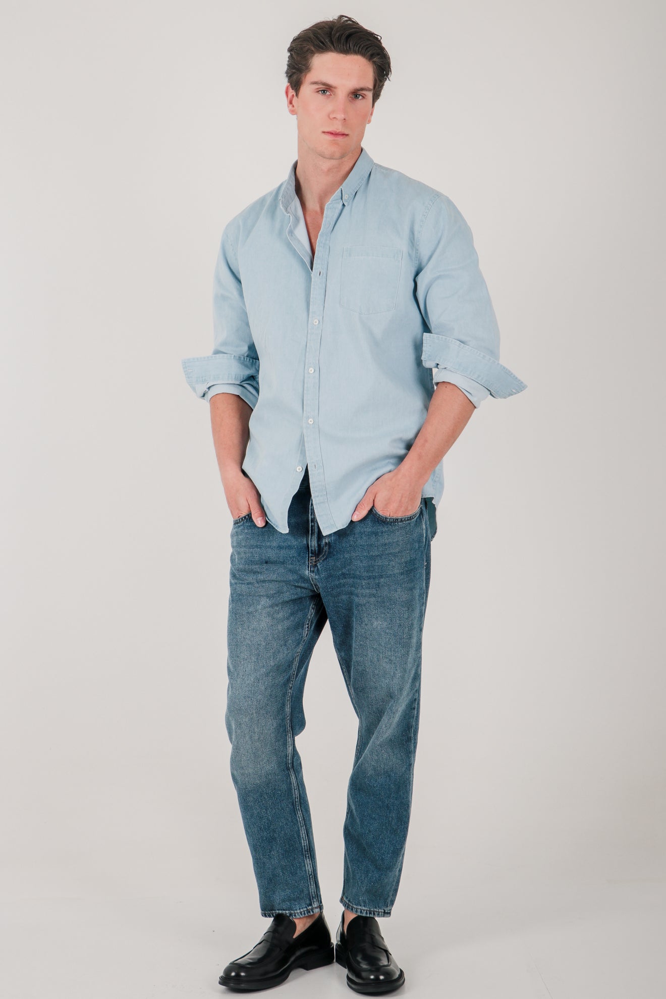 Πουκάμισο ντένιμ με τσέπη