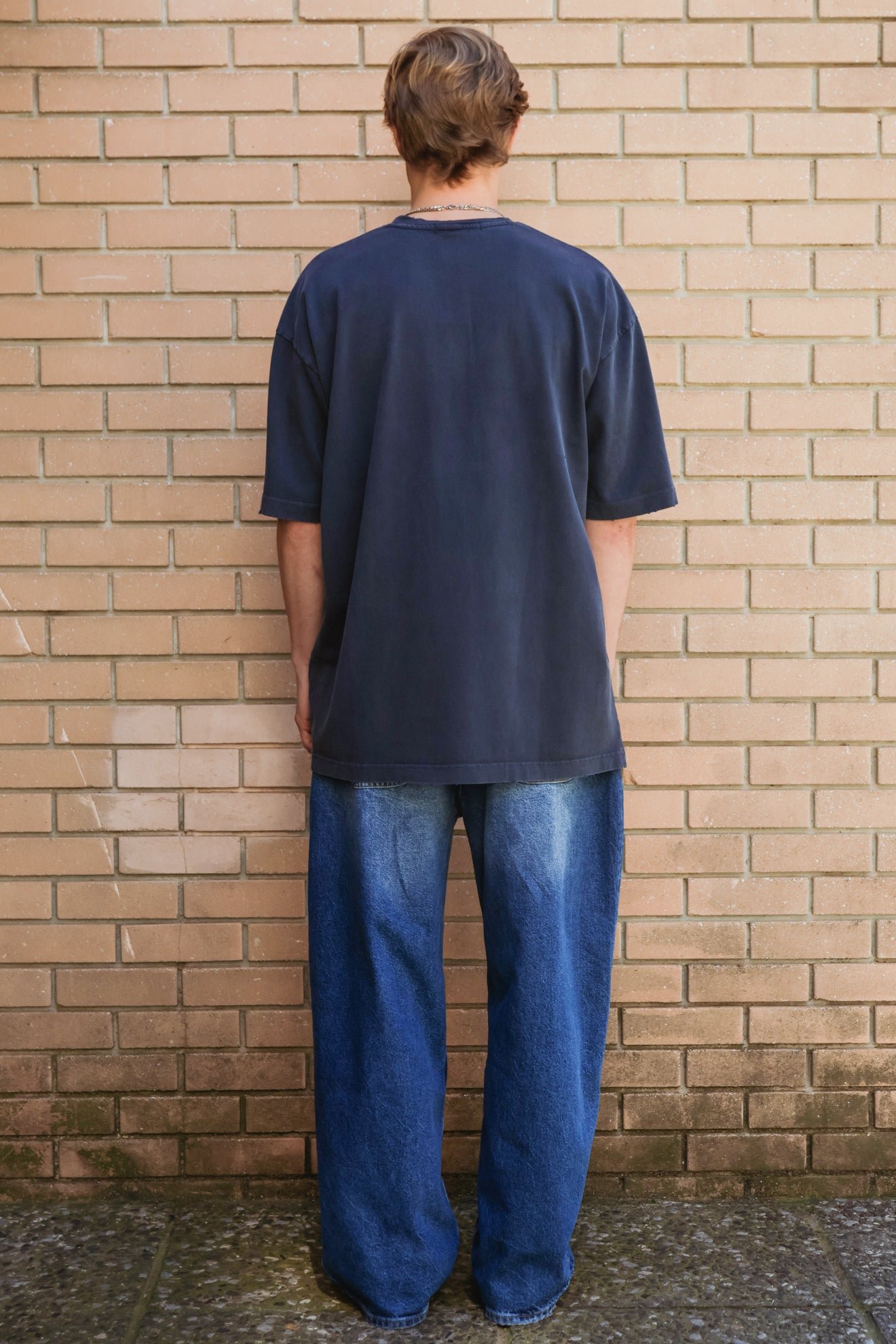 Ριχτή μπλούζα με ξέβαμμα