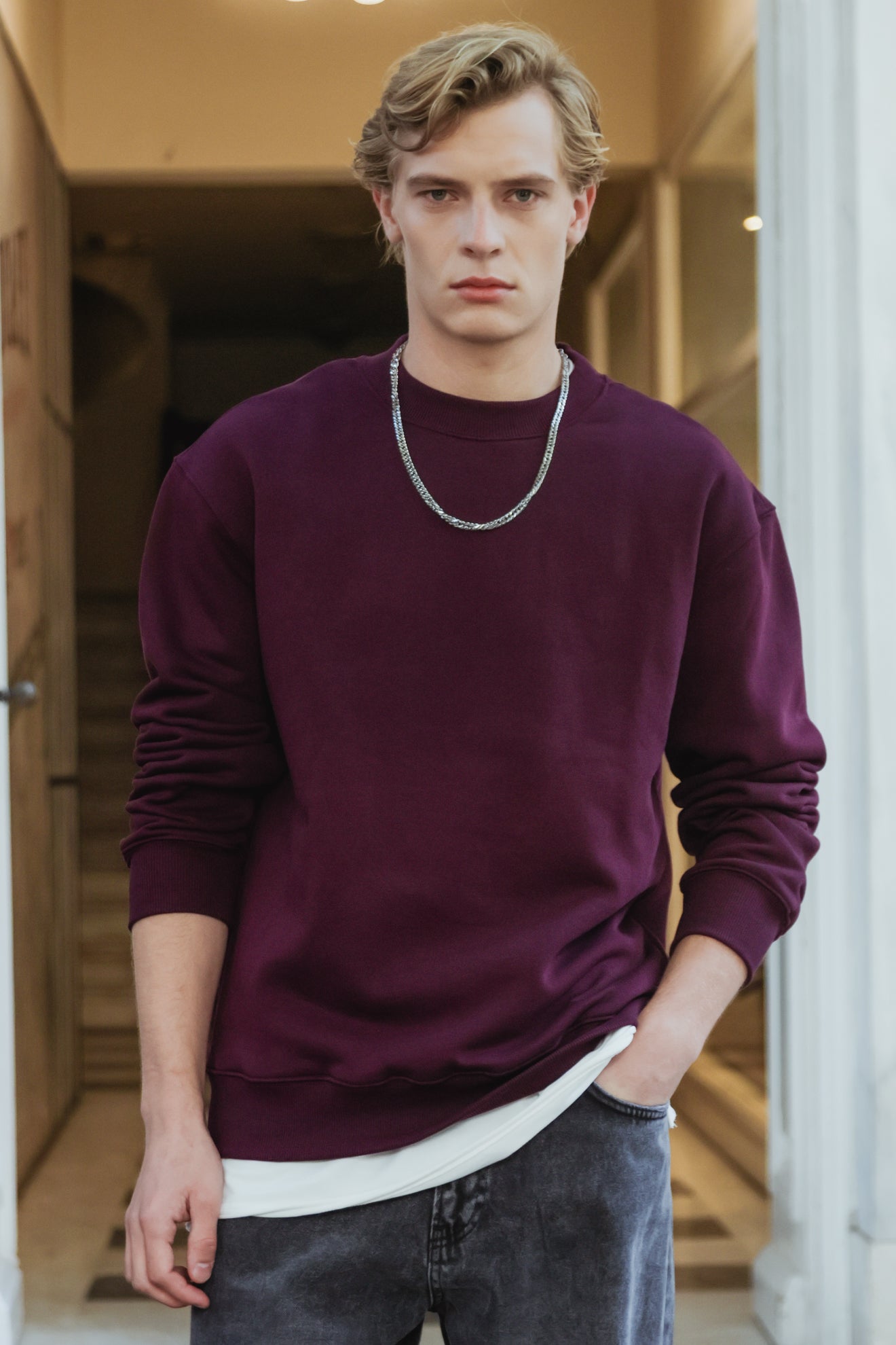 Βαμβακερό φούτερ crewneck