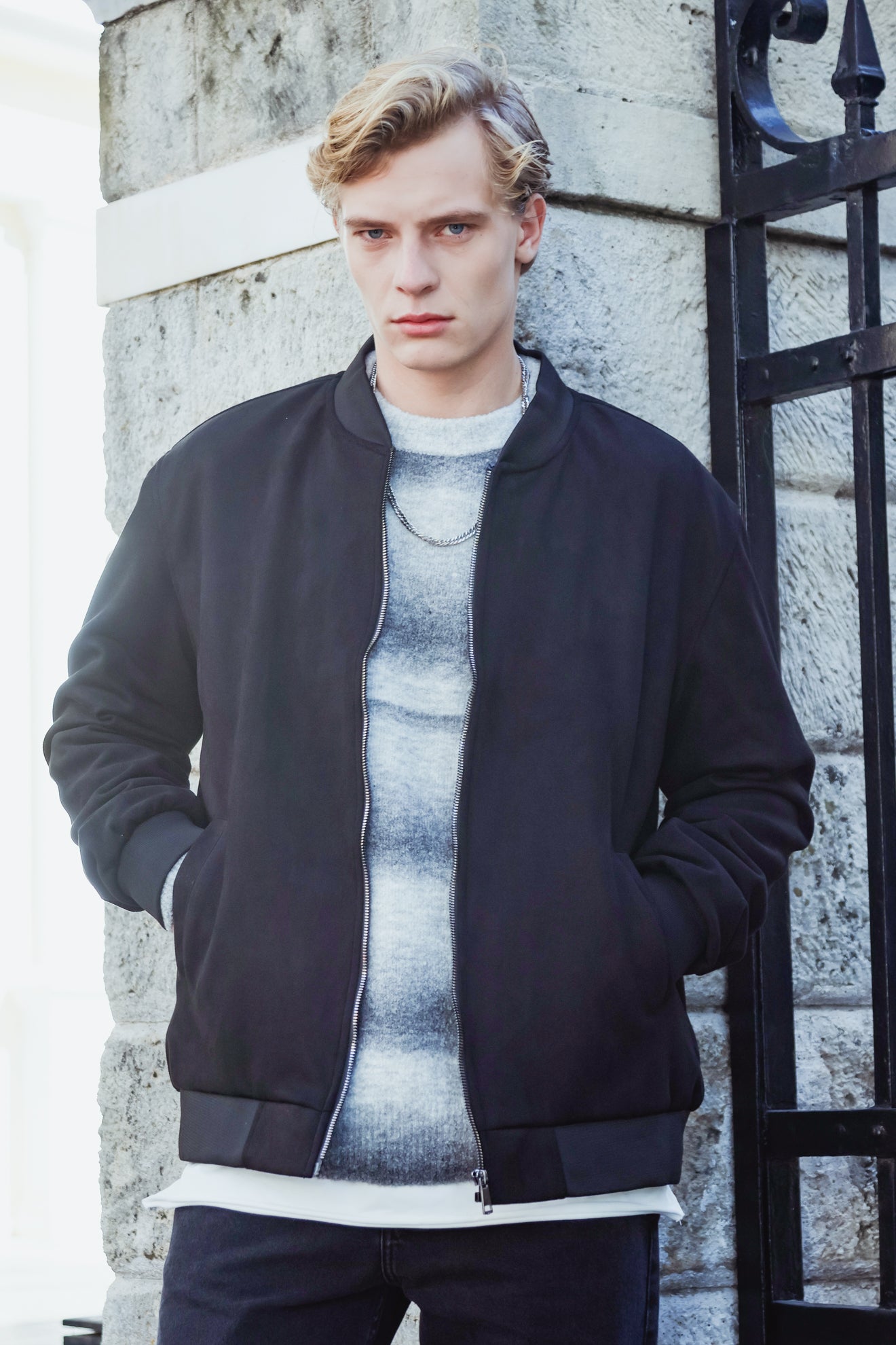 Μπουφάν bomber με όψη καστόρ