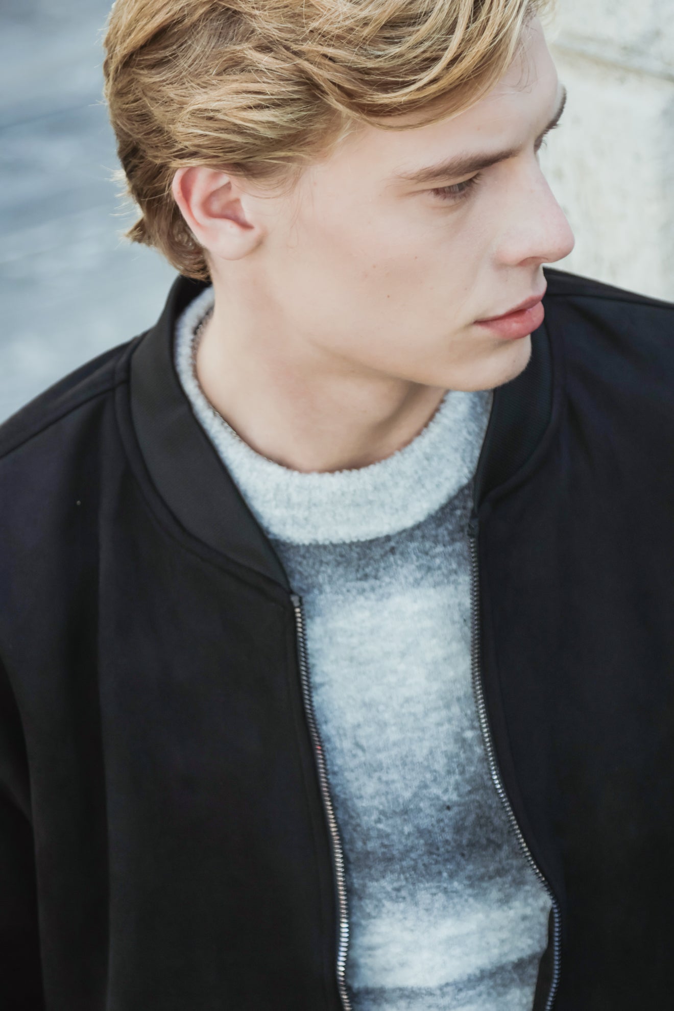 Μπουφάν bomber με όψη καστόρ