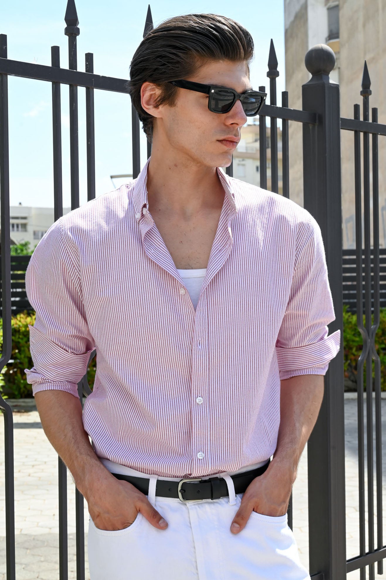 Ριγέ πουκάμισο regular fit oxford