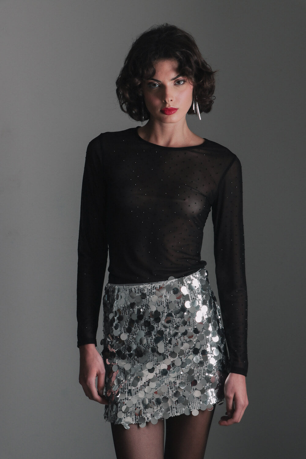 Μίνι φούστα με πούλιες