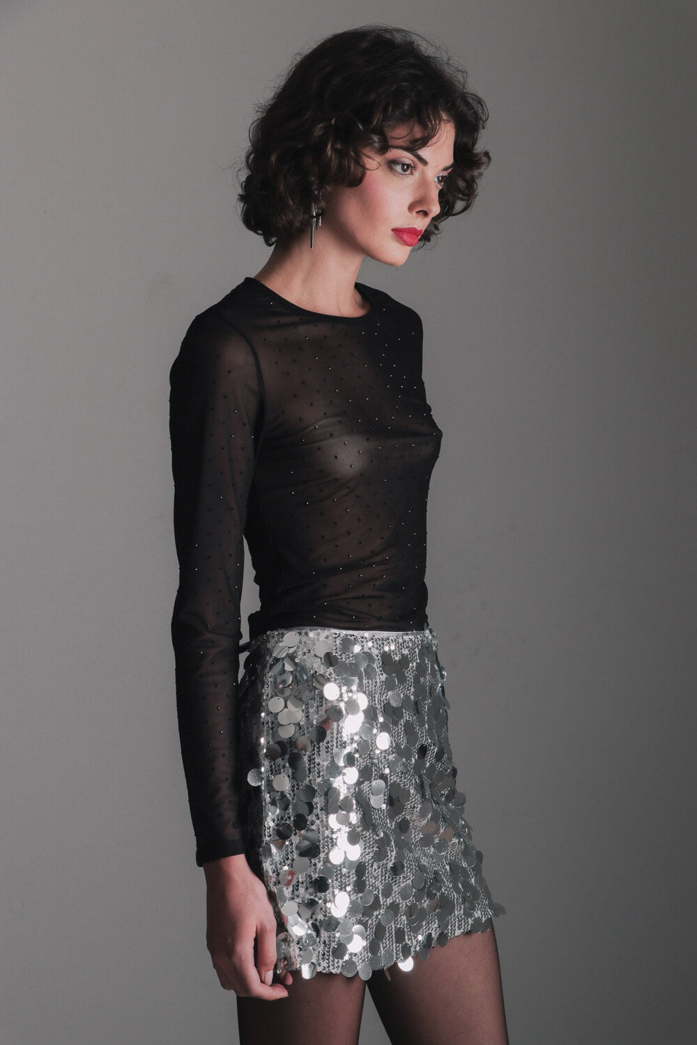 Μίνι φούστα με πούλιες