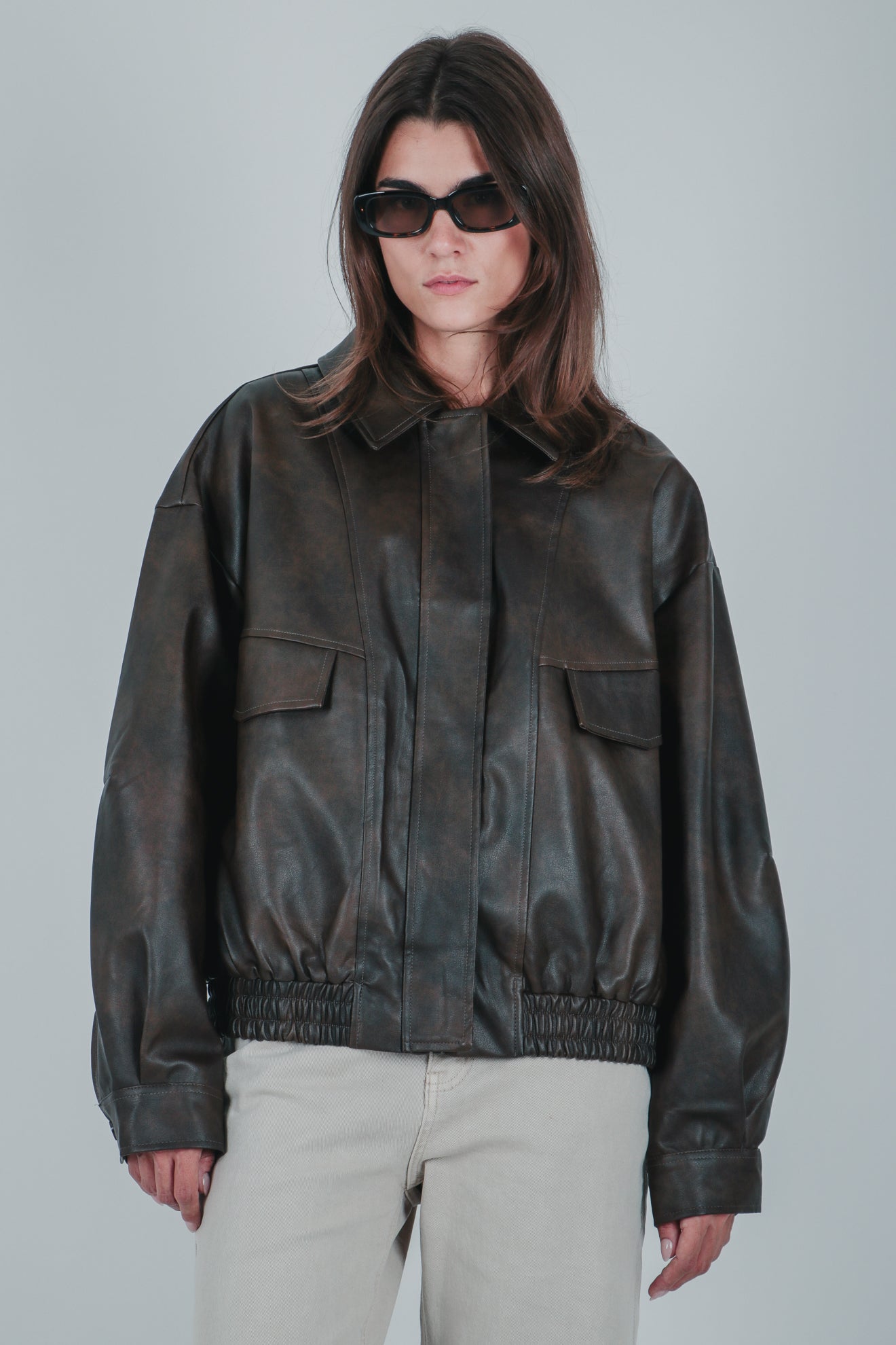 Τζάκετ πιλότου από συνθετικό δέρμα