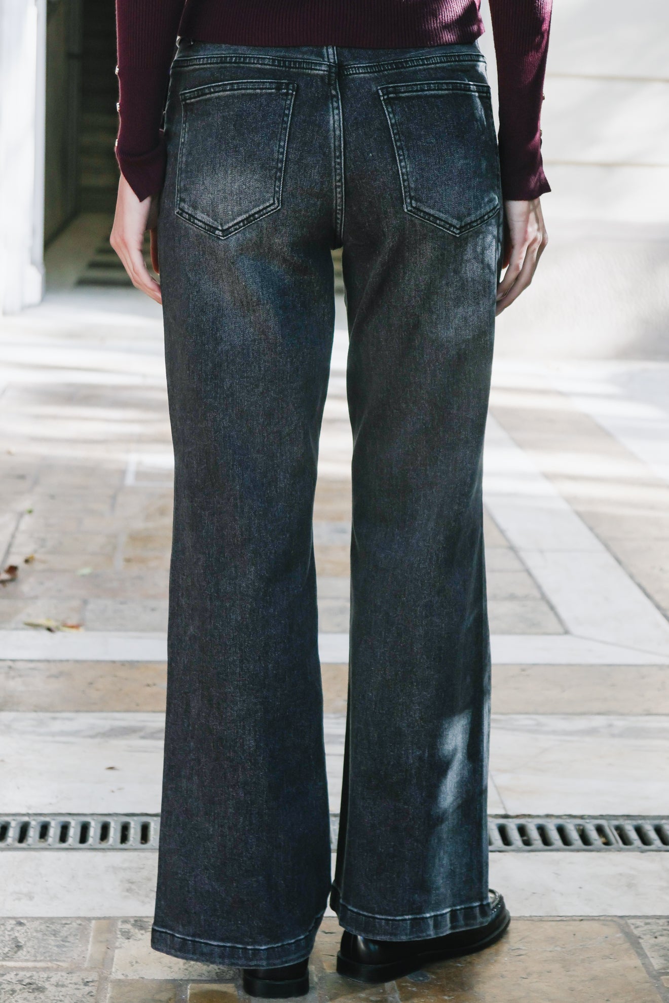 Τζιν wide leg μεσαία μέση