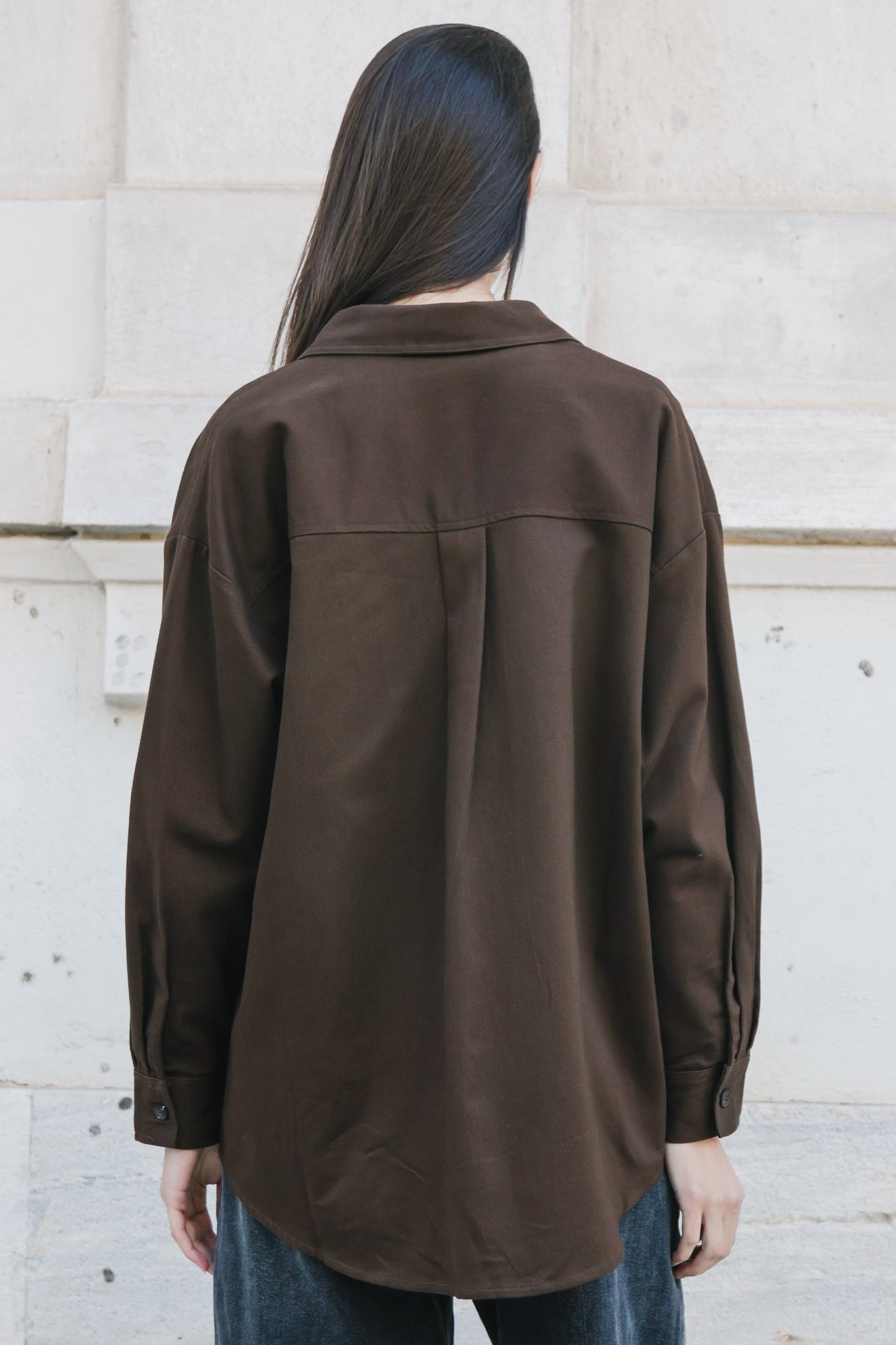 Βαμβακερό overshirt σε άνετη γραμμή