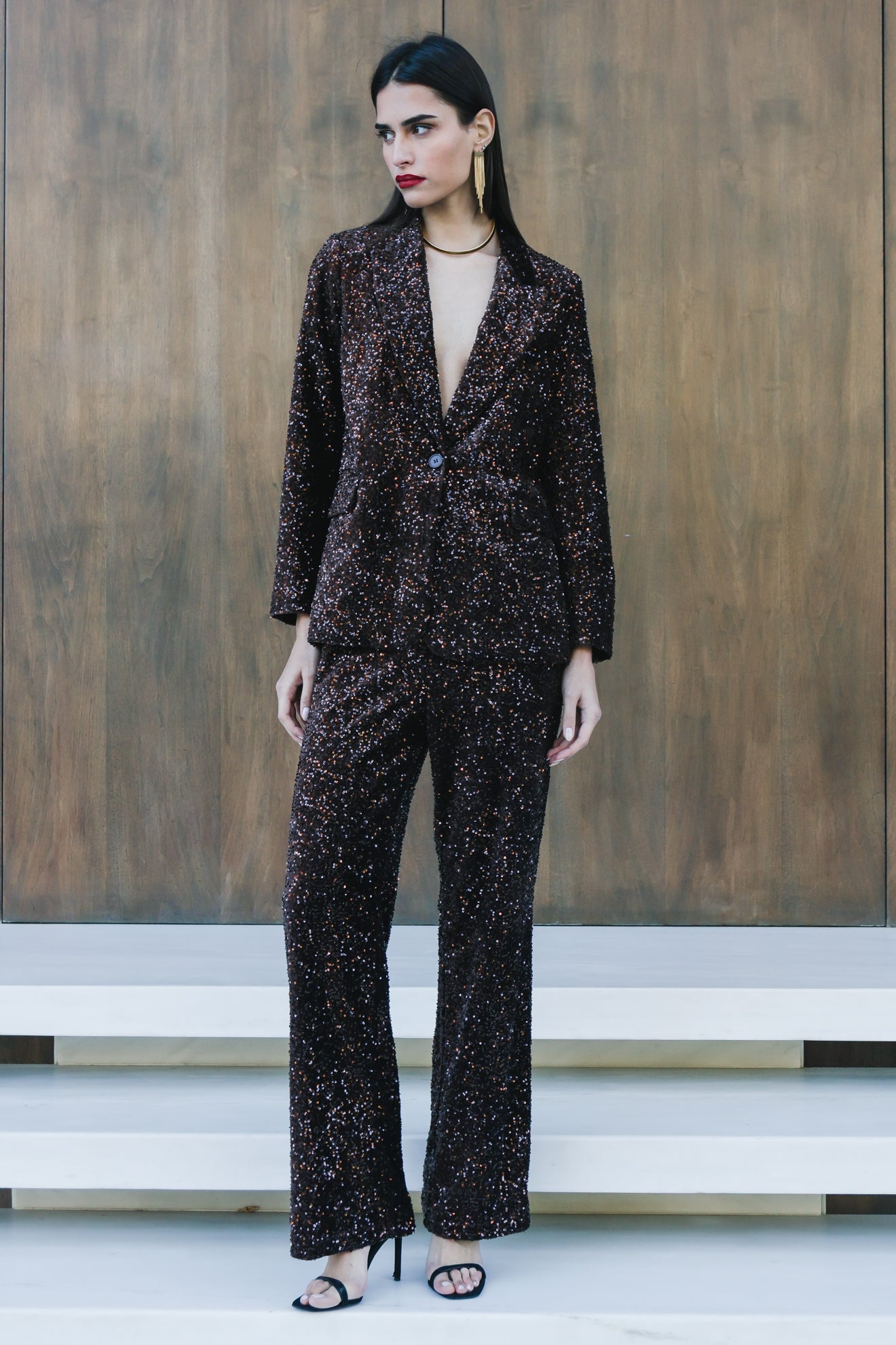 Παντελόνι κοστουμιού με πούλιες