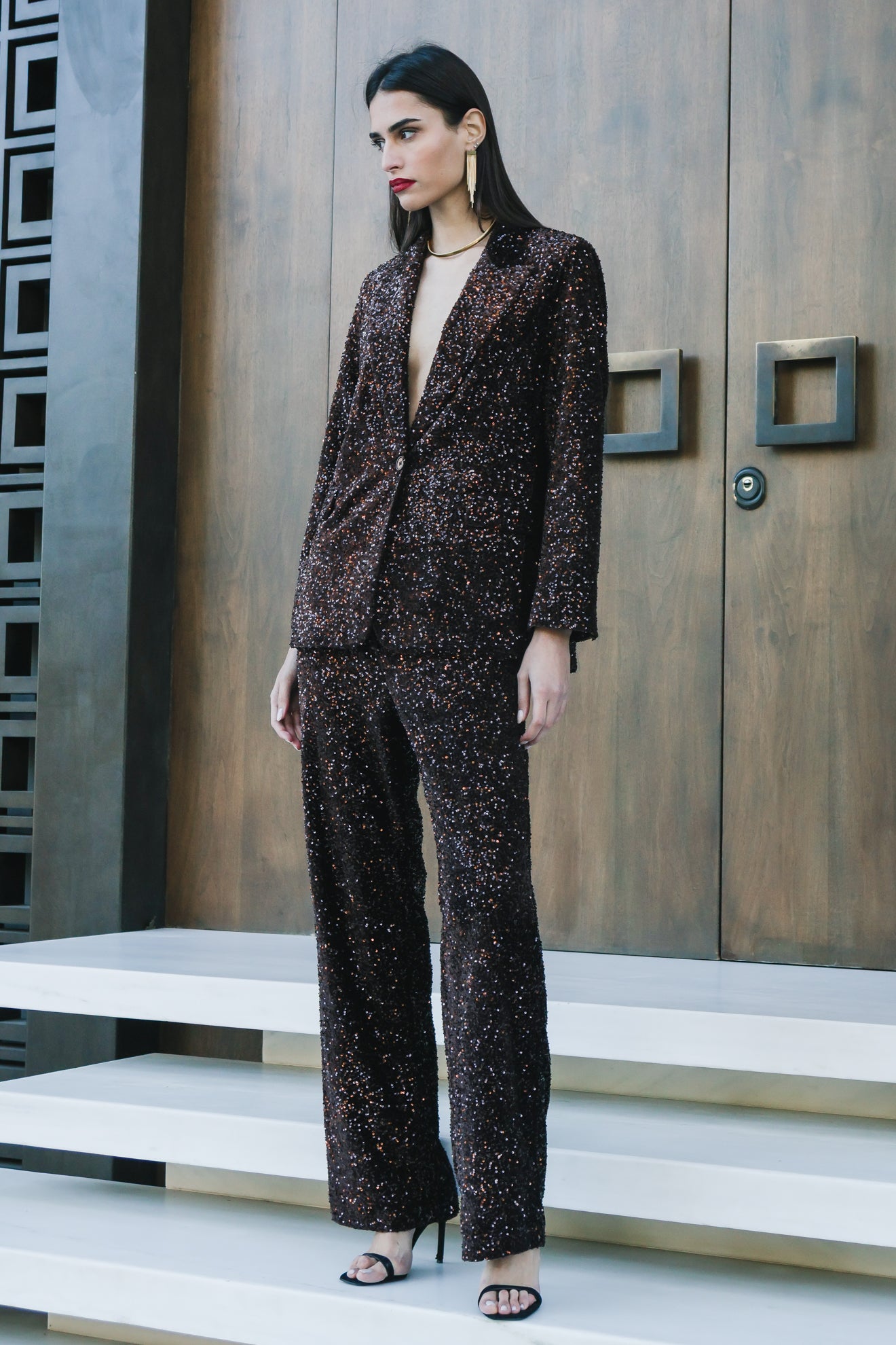 Παντελόνι κοστουμιού με πούλιες