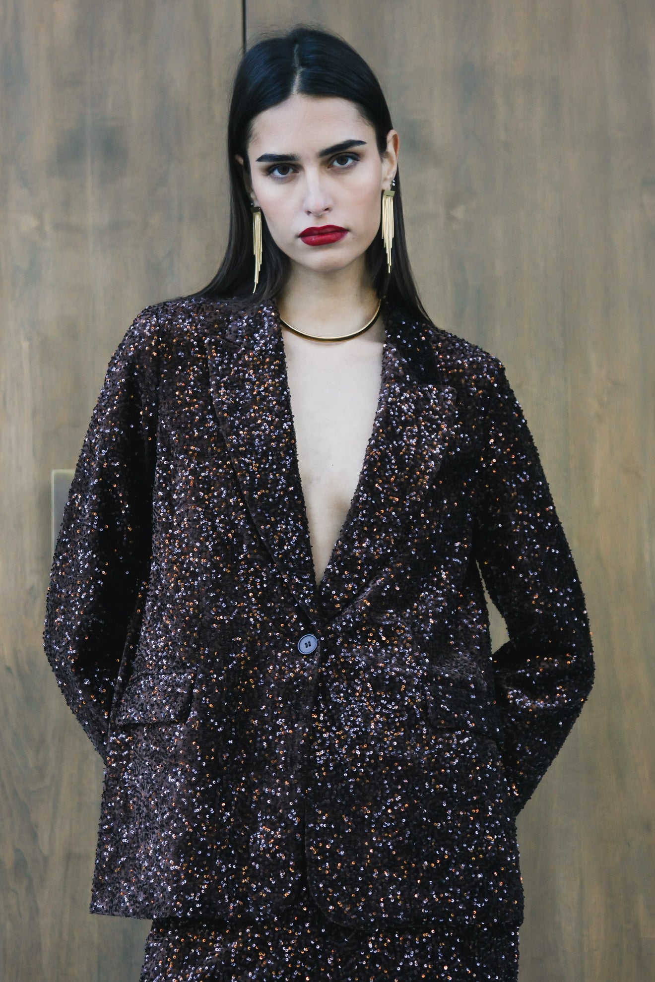 Σακάκι κοστουμιού με παγιέτες