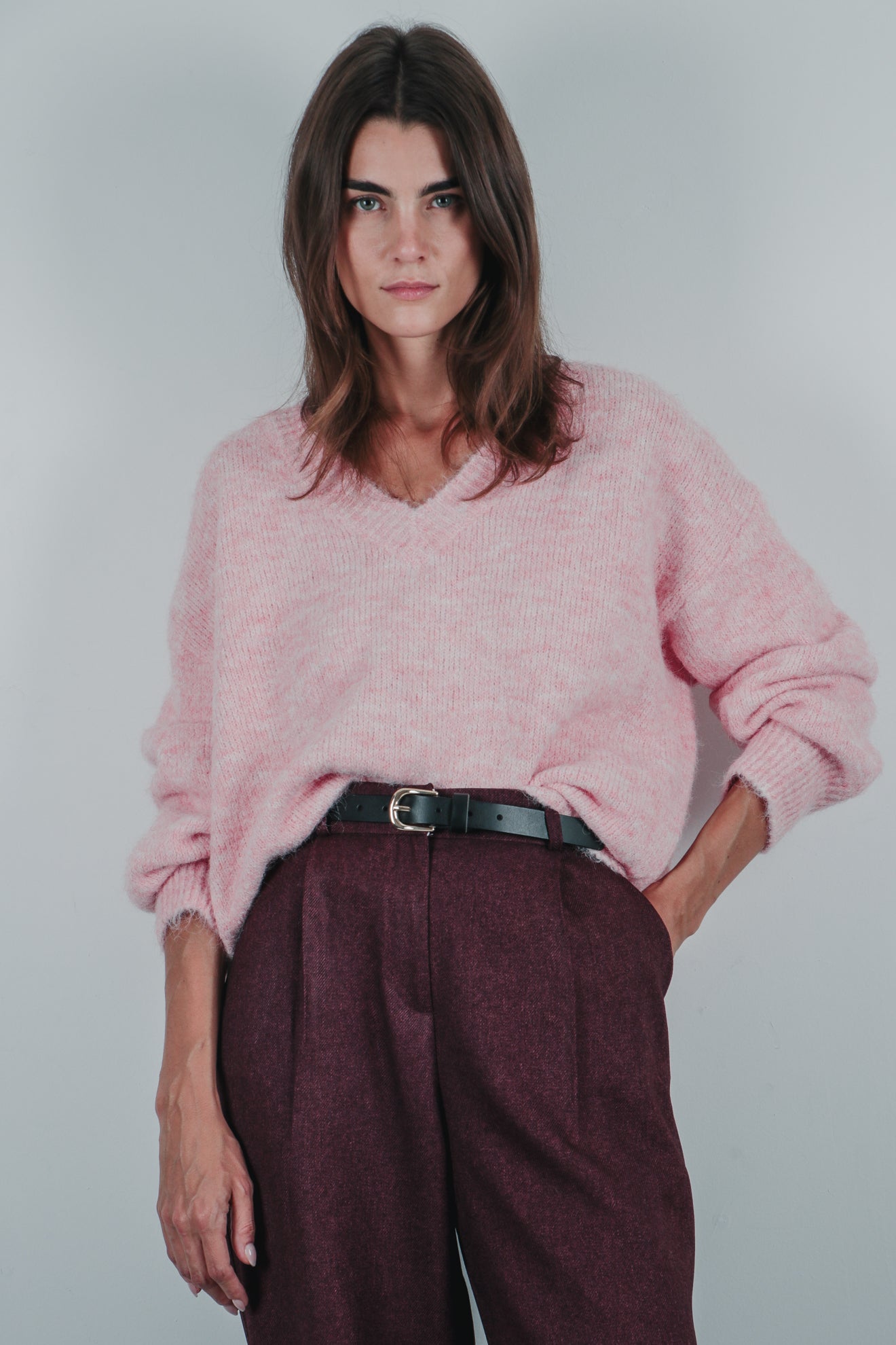 Πλεκτό μάλλινο πουλόβερ oversized