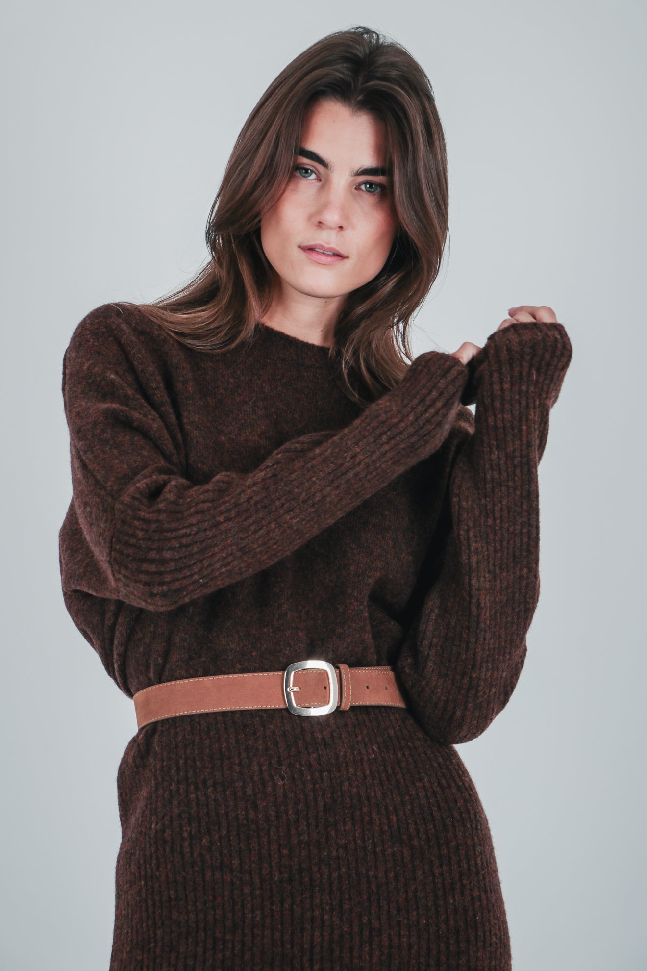 Πλεκτό μακρύ φόρεμα