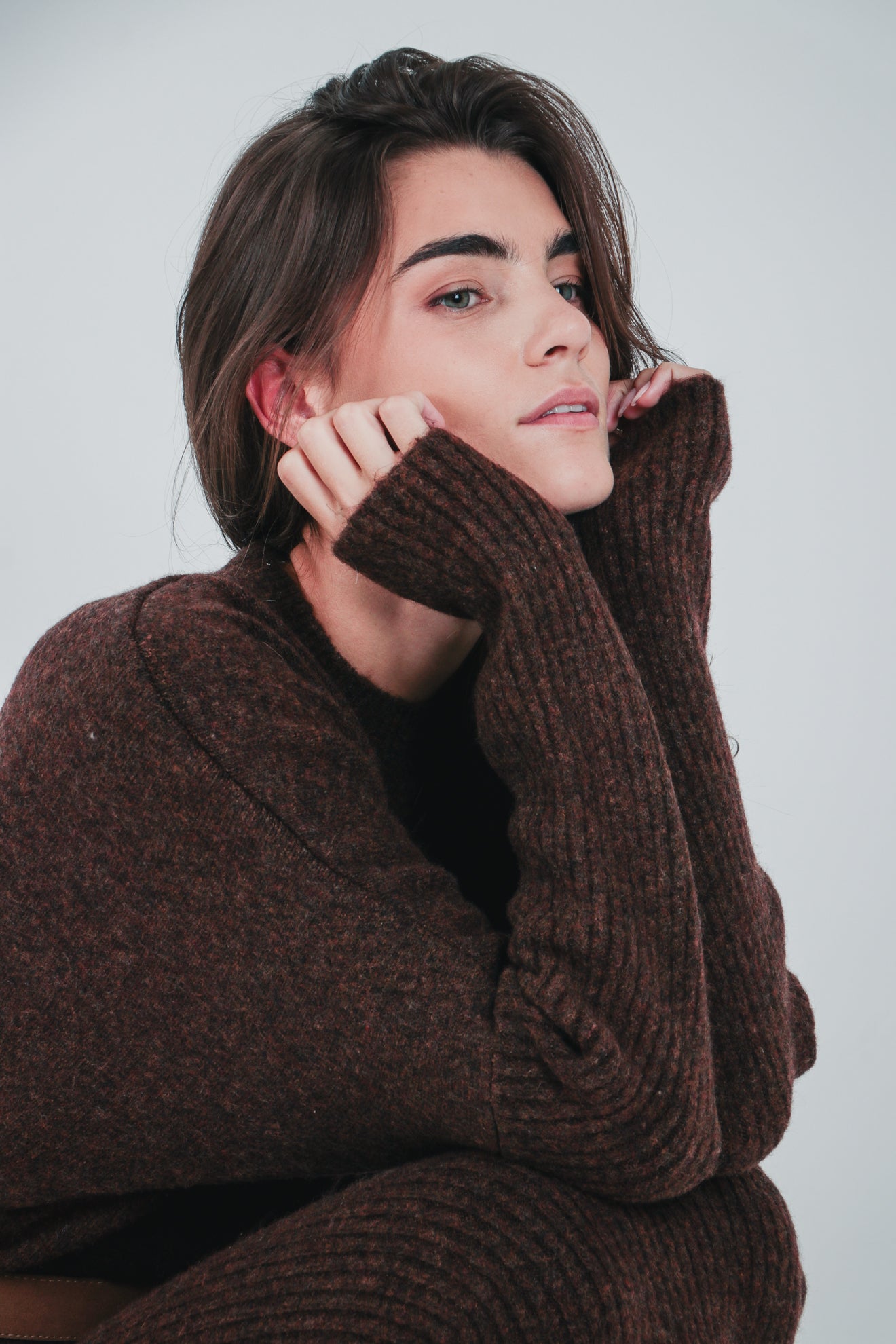 Πλεκτό μακρύ φόρεμα