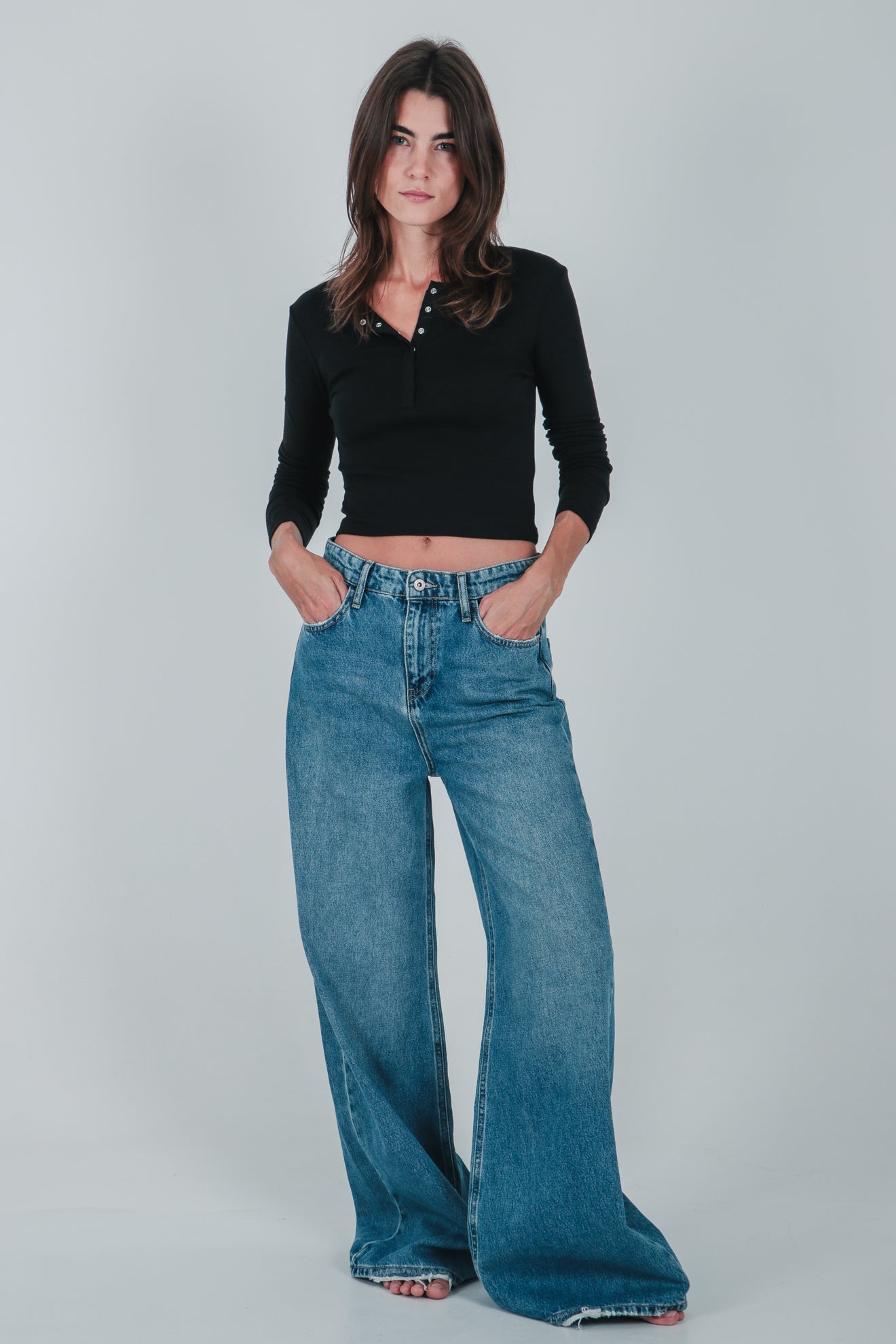 Μπλούζα με βαμβάκι και κουμπιά