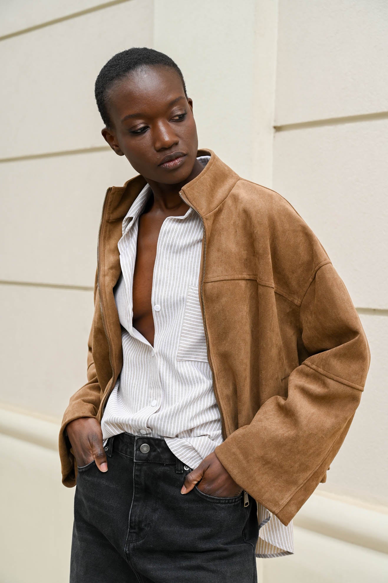 Μπουφάν με όψη καστόρ